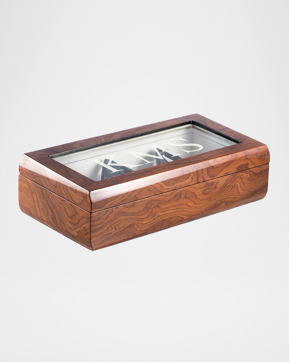 Bey-Berk Men's Personalized Wooden Eyeglass Storage Case