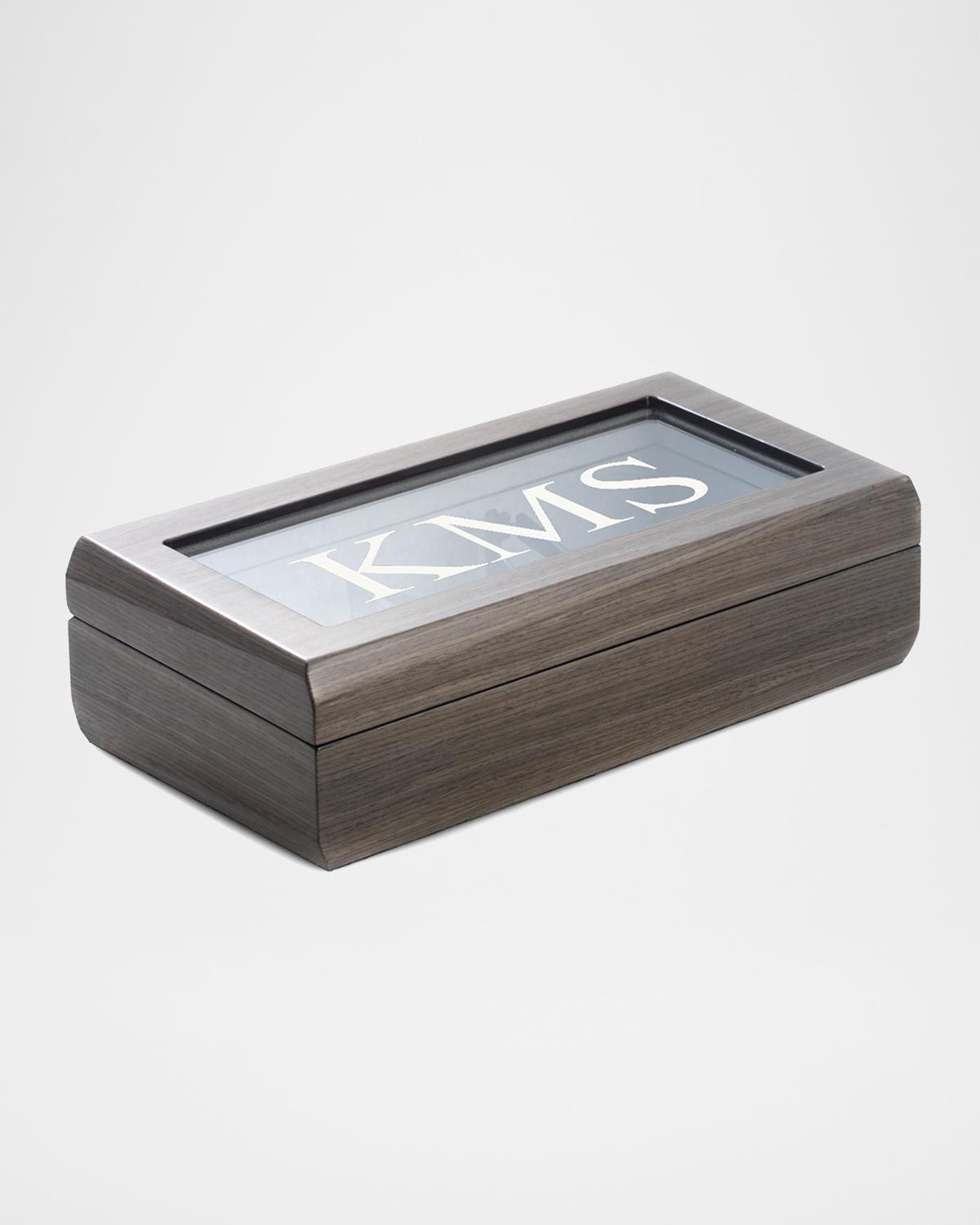 Bey-Berk Men's Personalized Wooden Eyeglass Storage Case