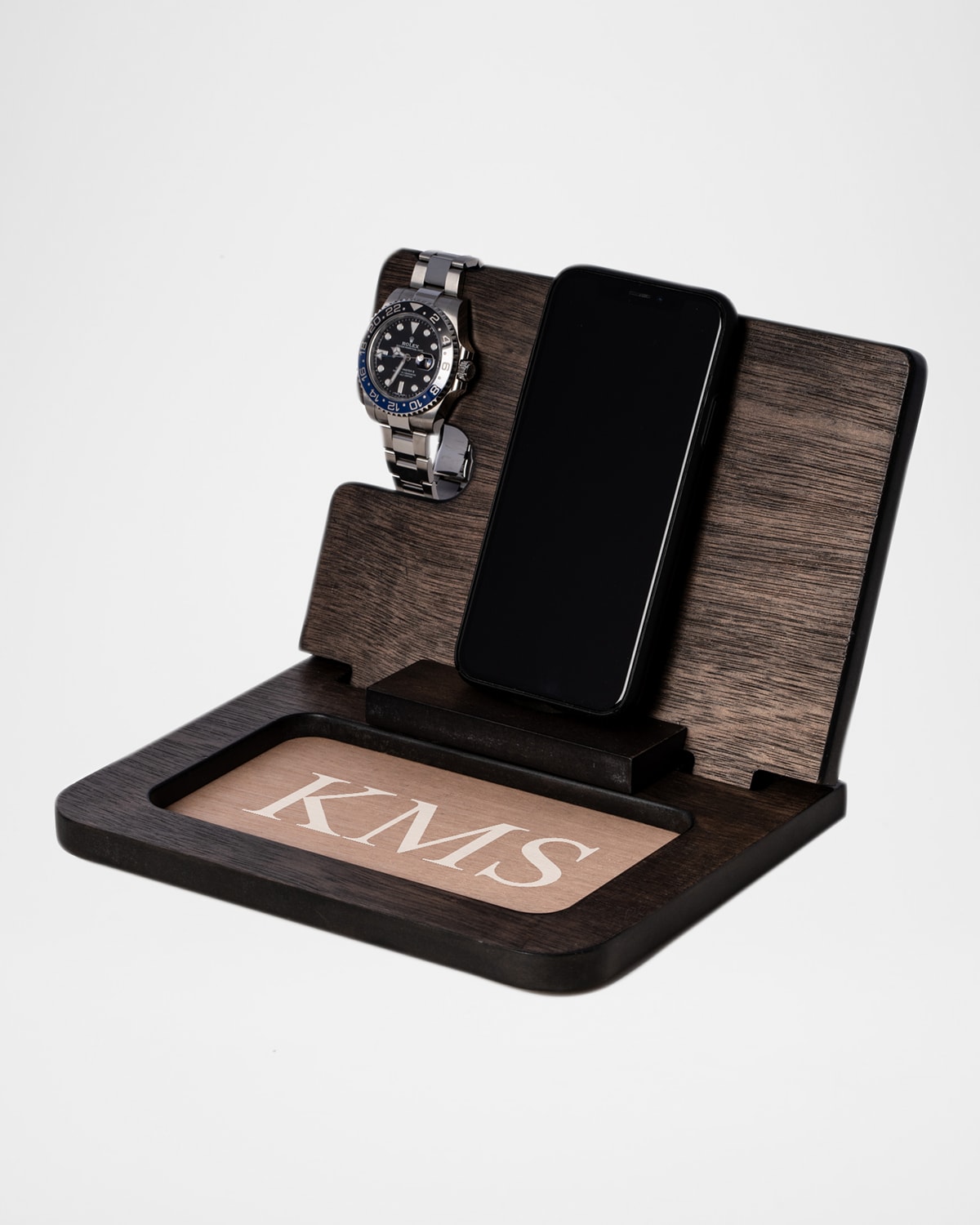 Bey-Berk Men's Personalized Wooden Charge Station
