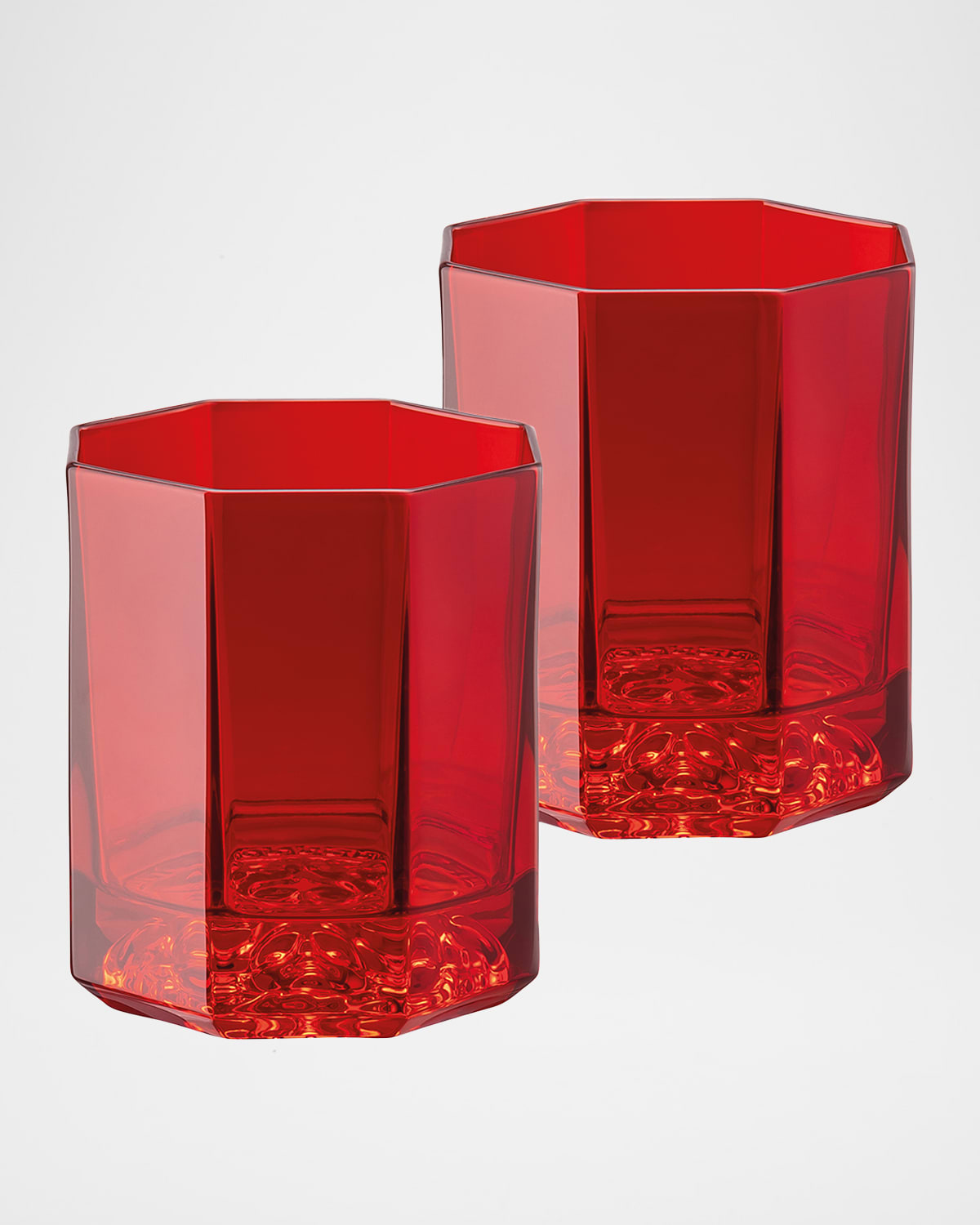 Versace Medusa Lumiere Red Whiskey Double Old Fashioned Glasses, Set of 2