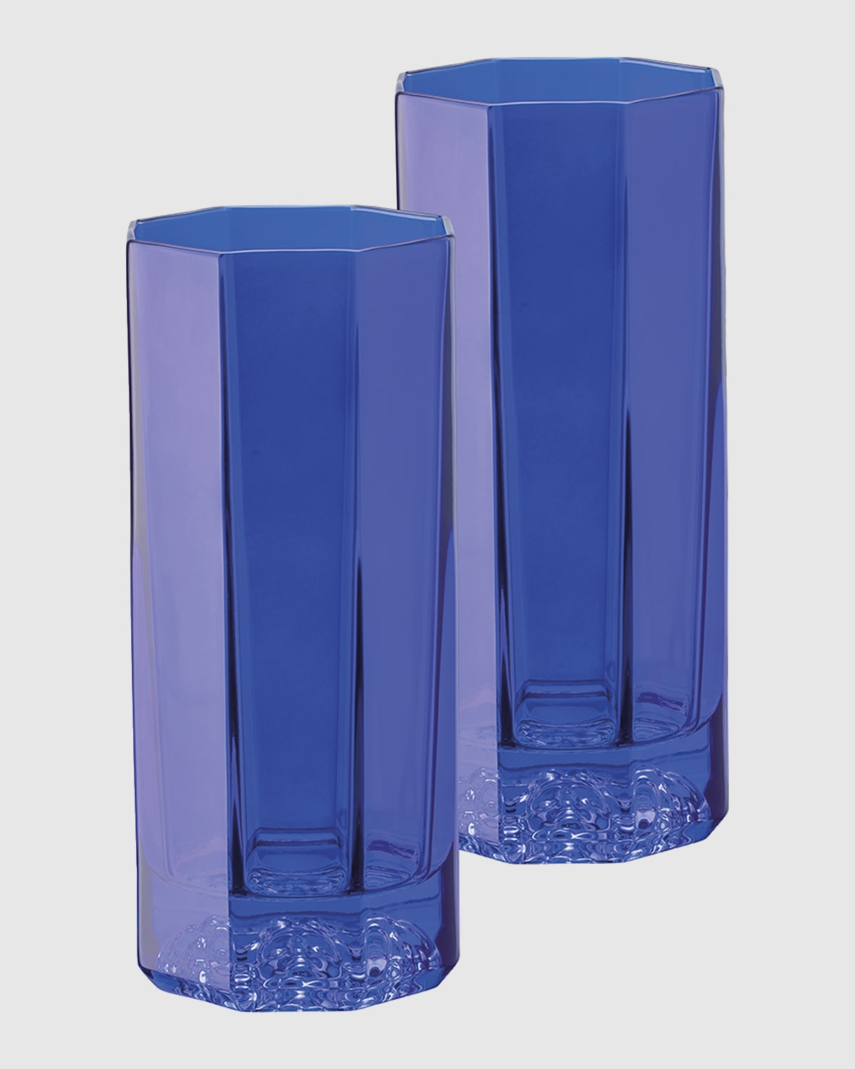 Versace Medusa Lumiere Blue Long Drinking Glasses, Set of 2