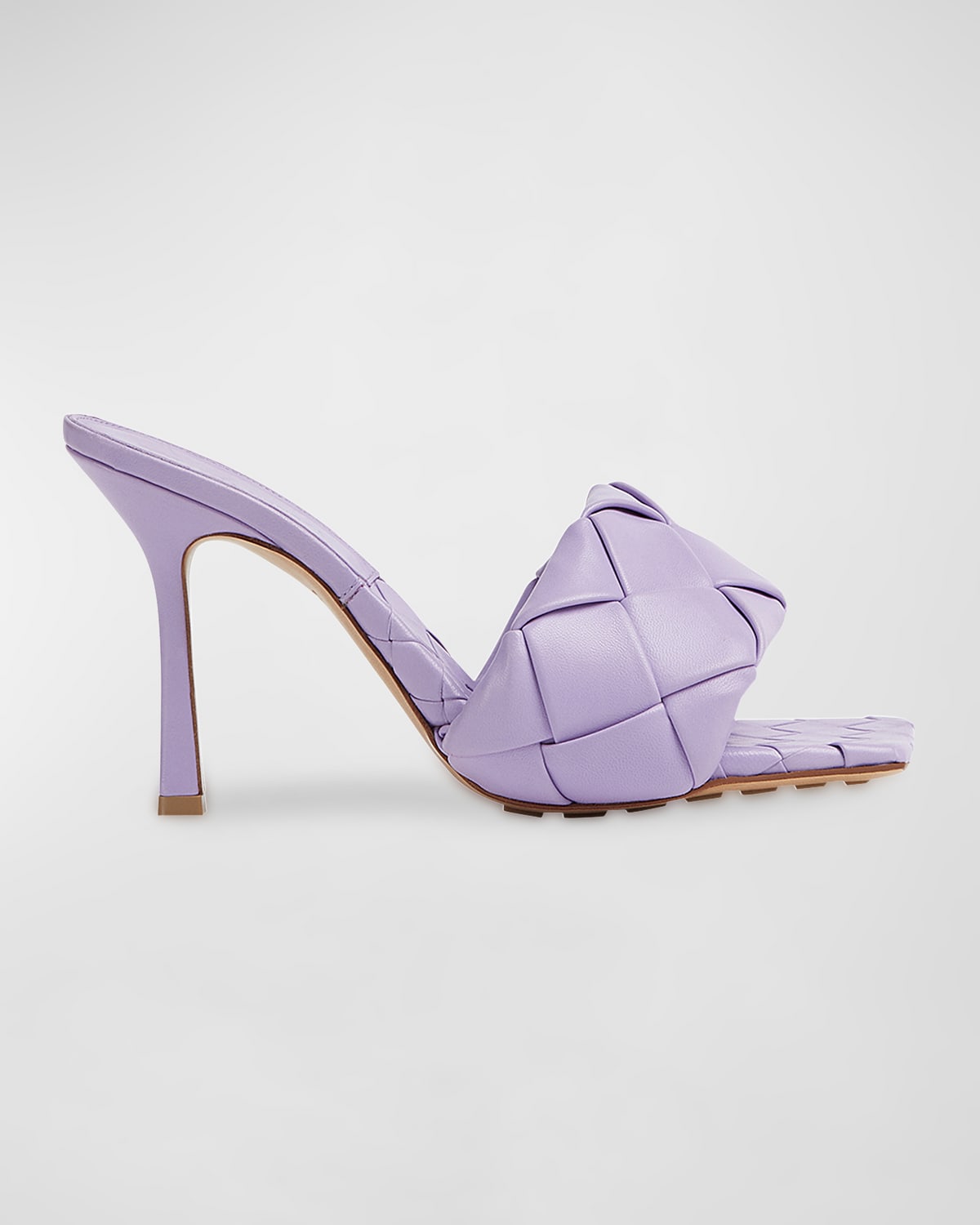 Bottega Veneta Off White Intrecciato Lido Heeled Sandals In Bianco Modesens