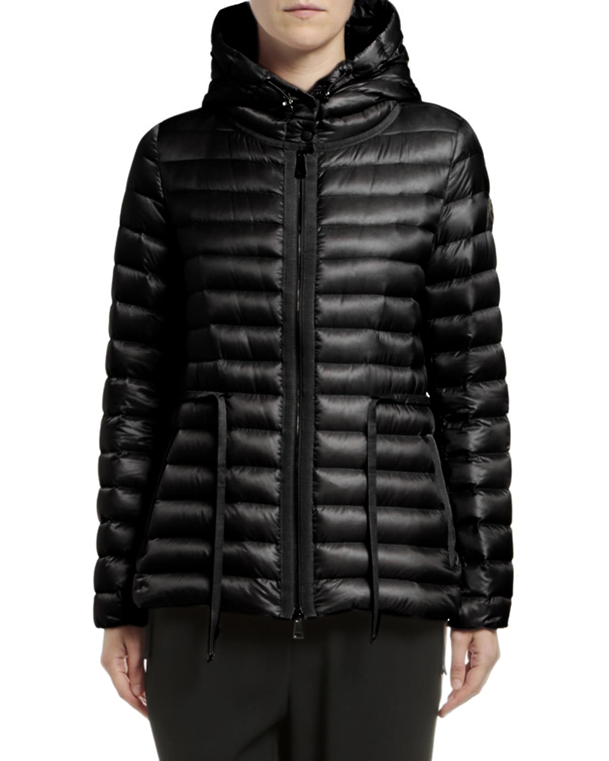 Moncler Caille Animal-Print Puffer Coat w/ Removable Hood | Neiman Marcus