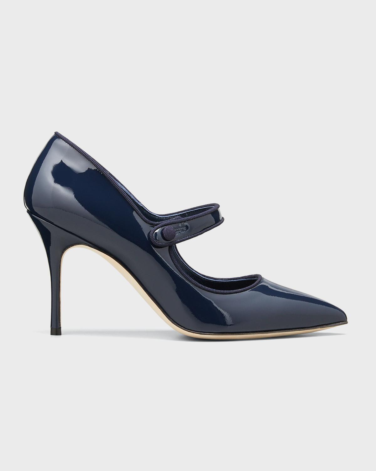 Manolo Blahnik Patent Leather Mary Jane Pumps