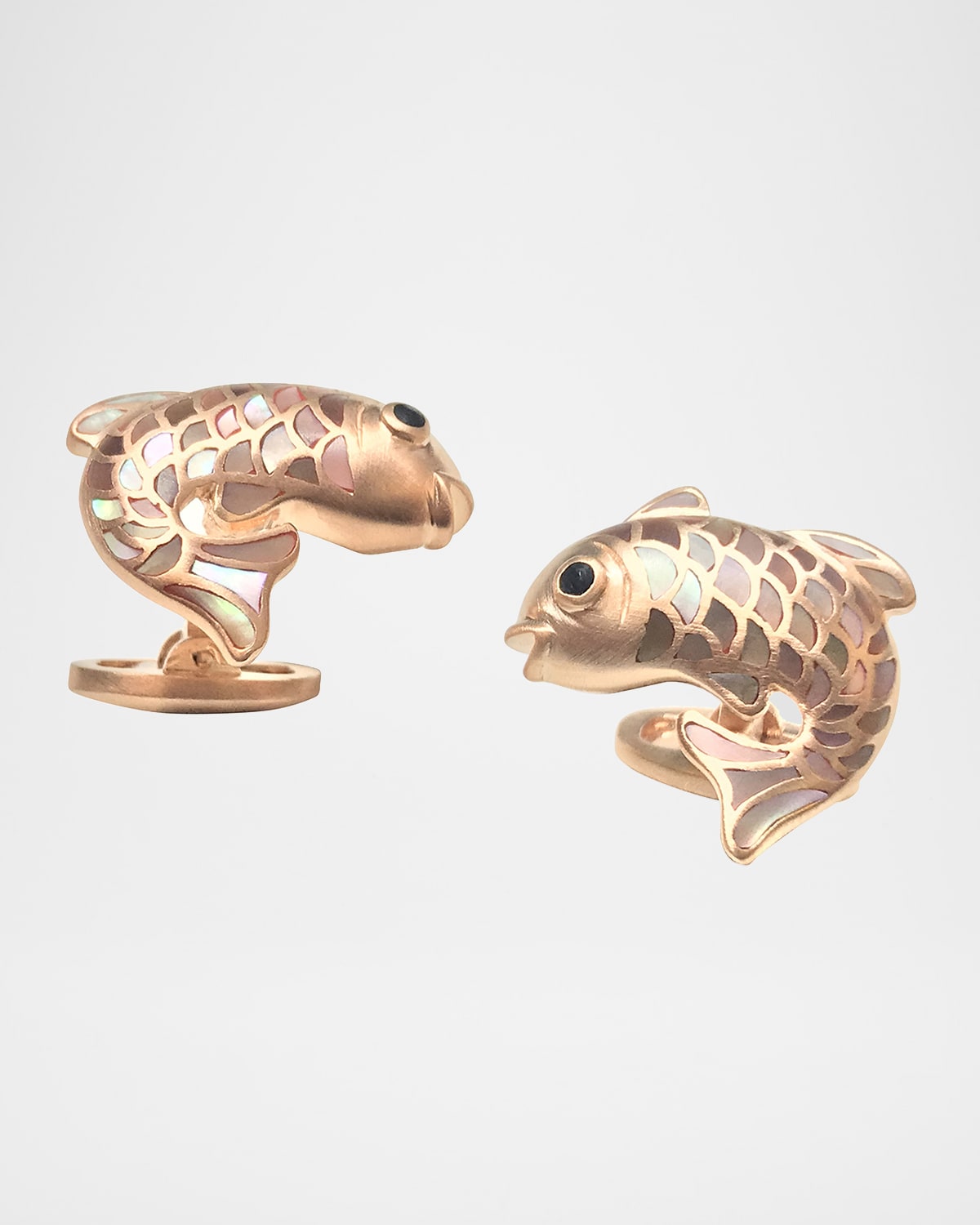 Jan Leslie Mother-of-Pearl Fish Cuff Links, Taupe