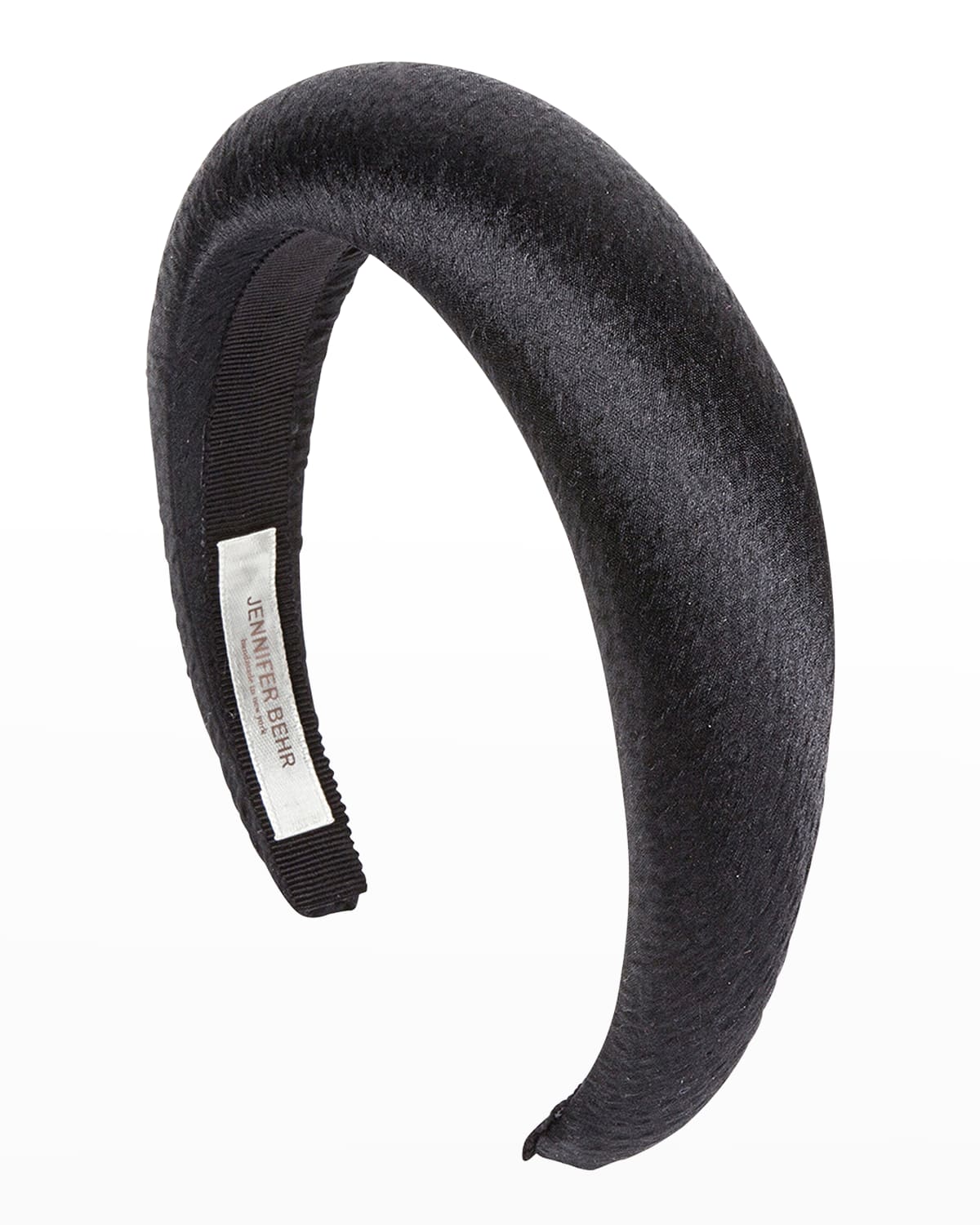 Jennifer Behr Thada Hammered Silk Headband In Black