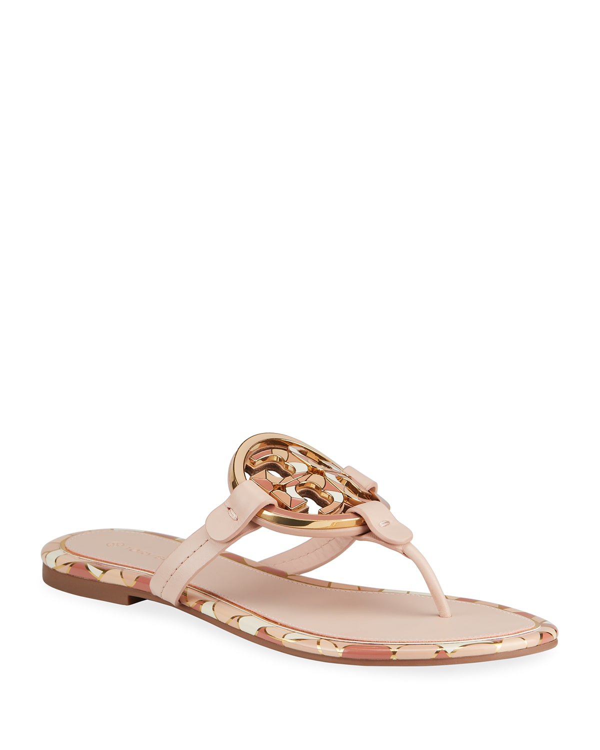 miller enamel leather thong sandals