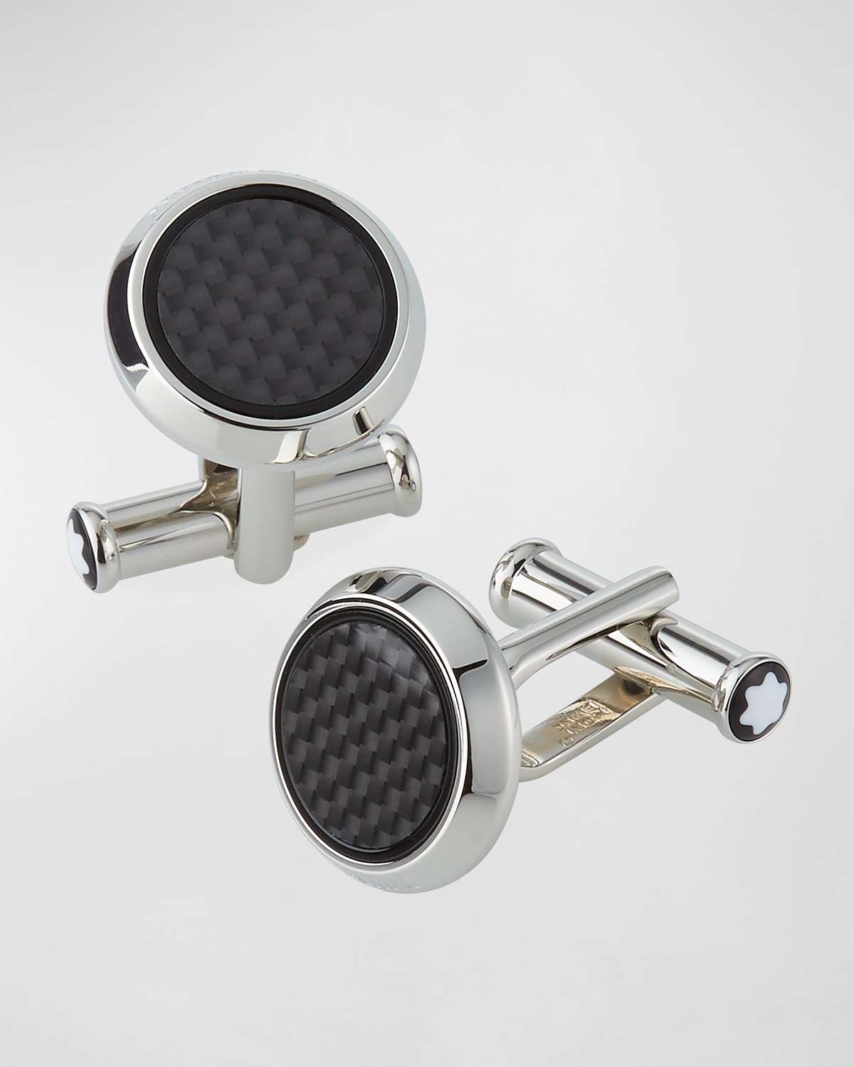 Stainless Steel Black Carbon Fiber Rectangle Cuff Links 16MM