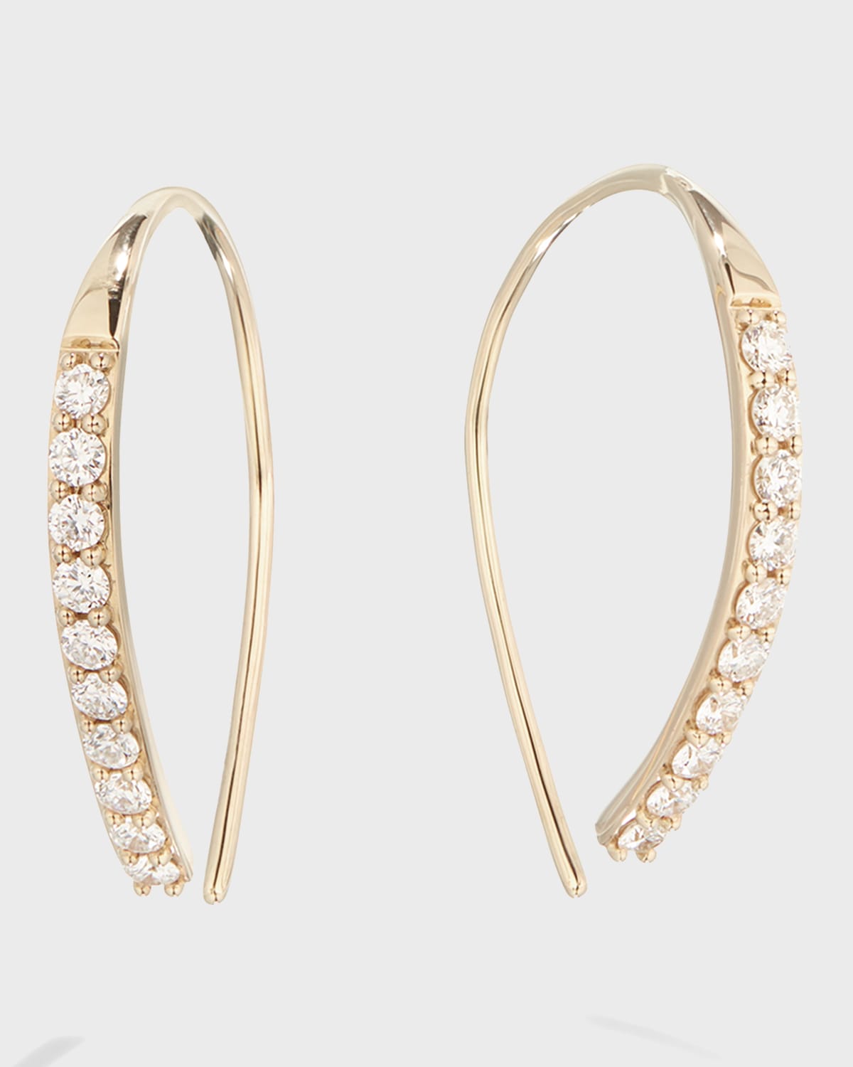 LANA Flawless 14k Small Hooked on Hoop Earrings w/ Diamonds