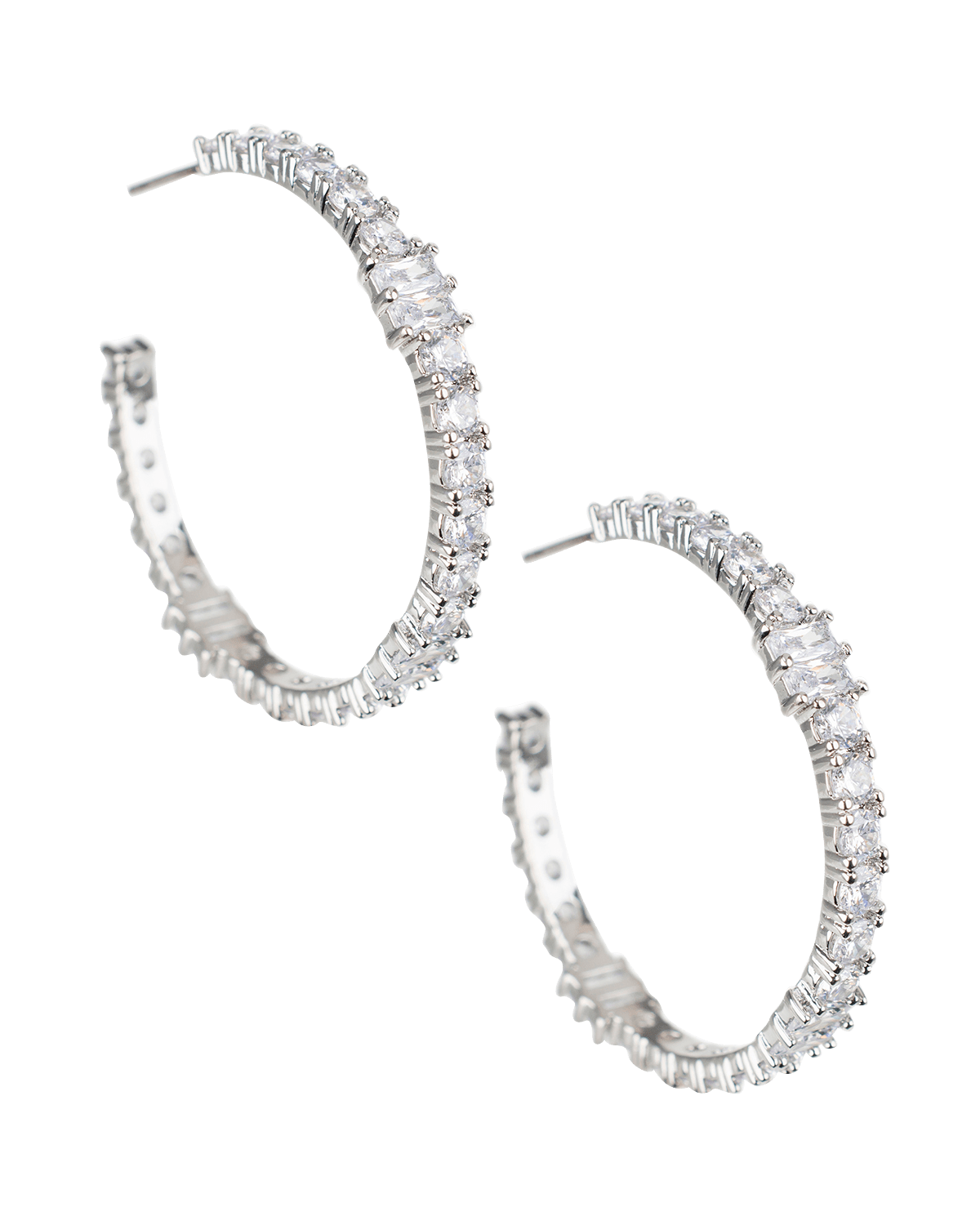 Golconda by Kenneth Jay Lane Cubic Zirconia Channel-Set Hoop Earrings