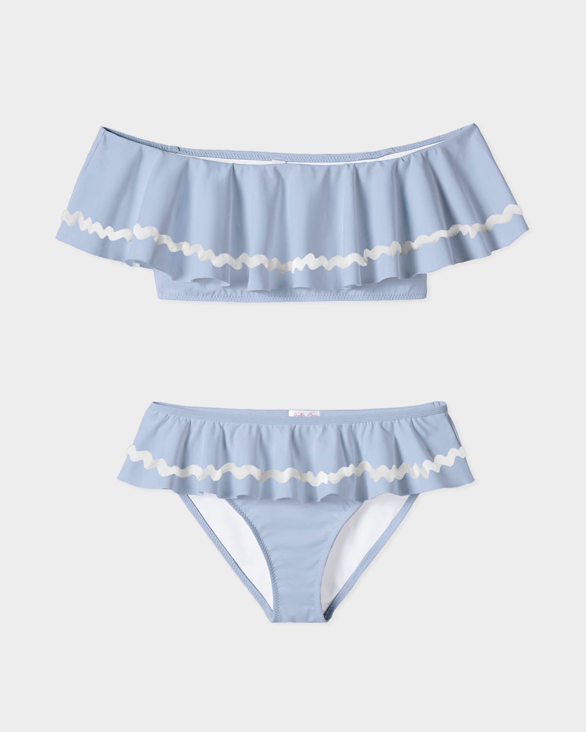 Stella Cove Girl's Ric Rac Ruffle Two-Piece Bikini Set, Size 4-14