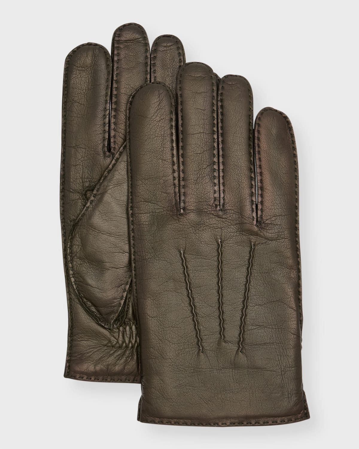 Agnelle Men 's Patina Leather Gloves