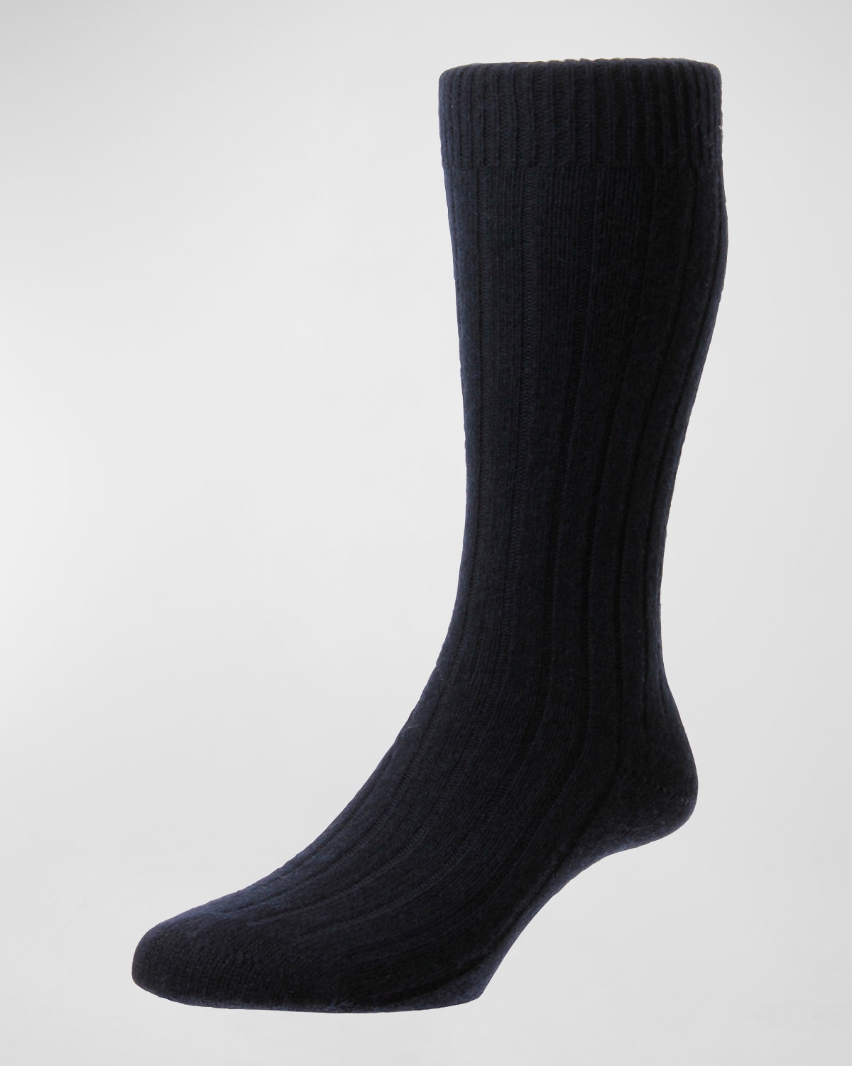 Pantherella Men 's Waddington Cashmere Ribbed Mid-Calf Socks