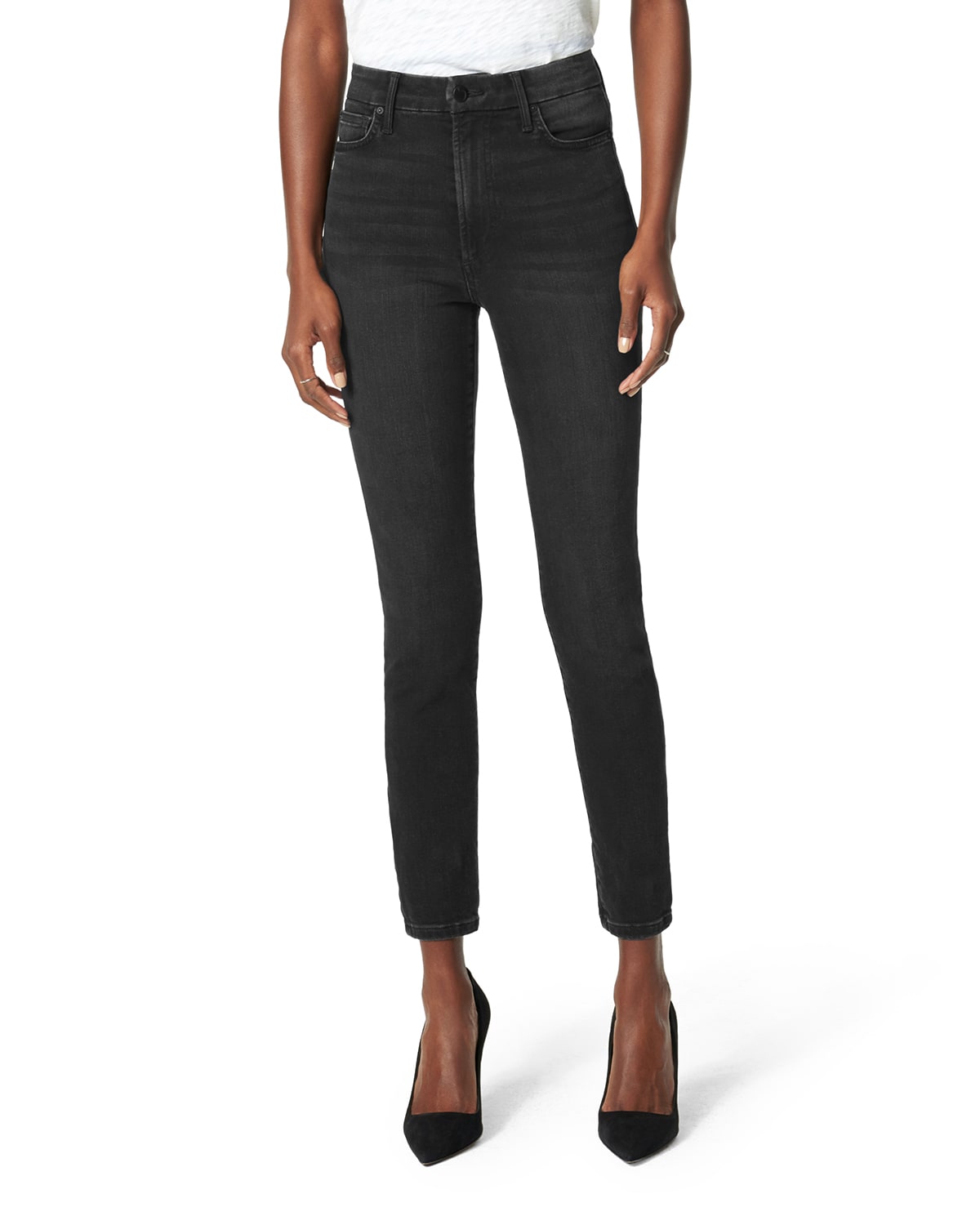 Current/Elliott The Stiletto Distressed Ankle Skinny Jeans | Neiman Marcus