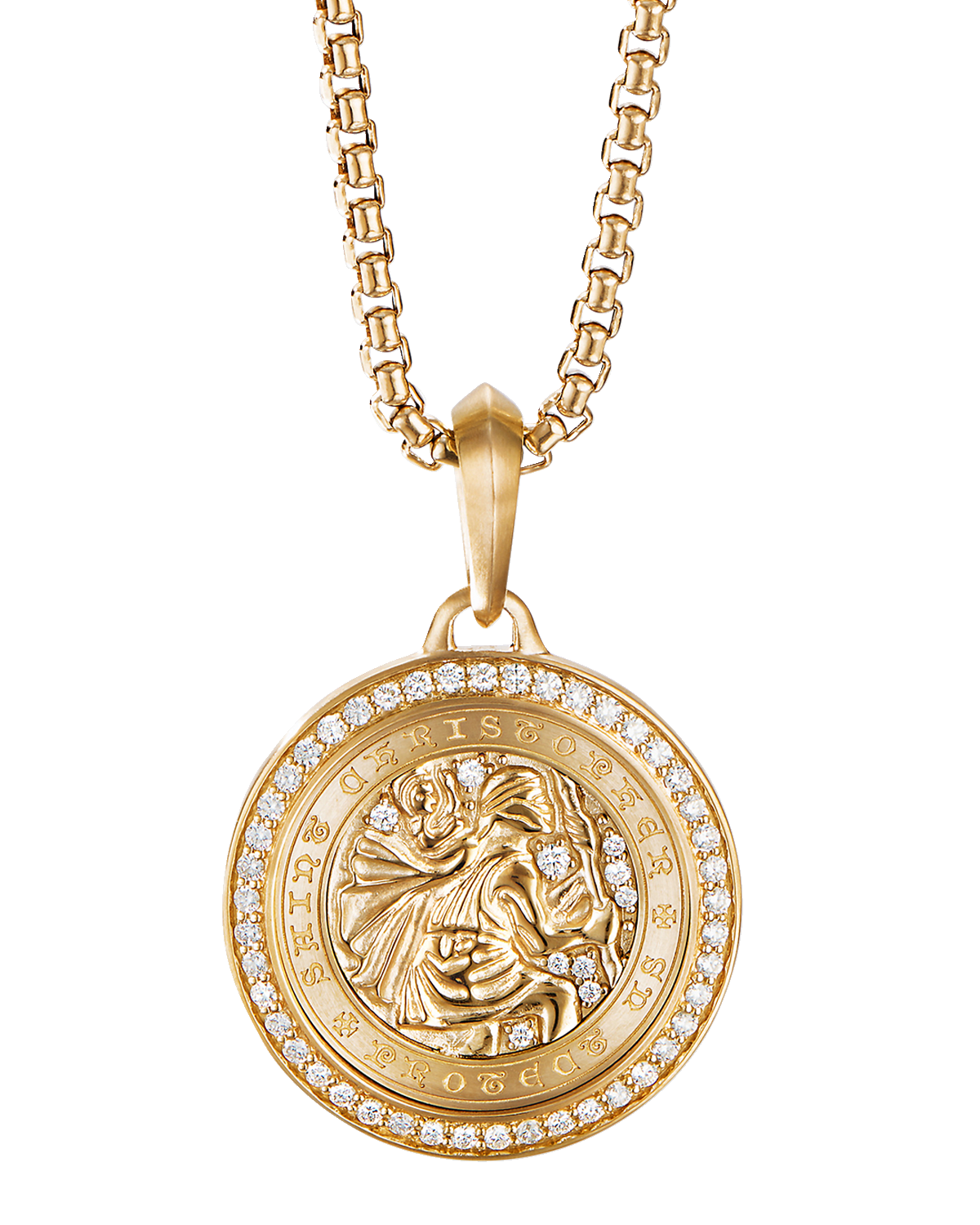 David Yurman Men's St. Christopher Pendant in 18K Gold, 34.5mm