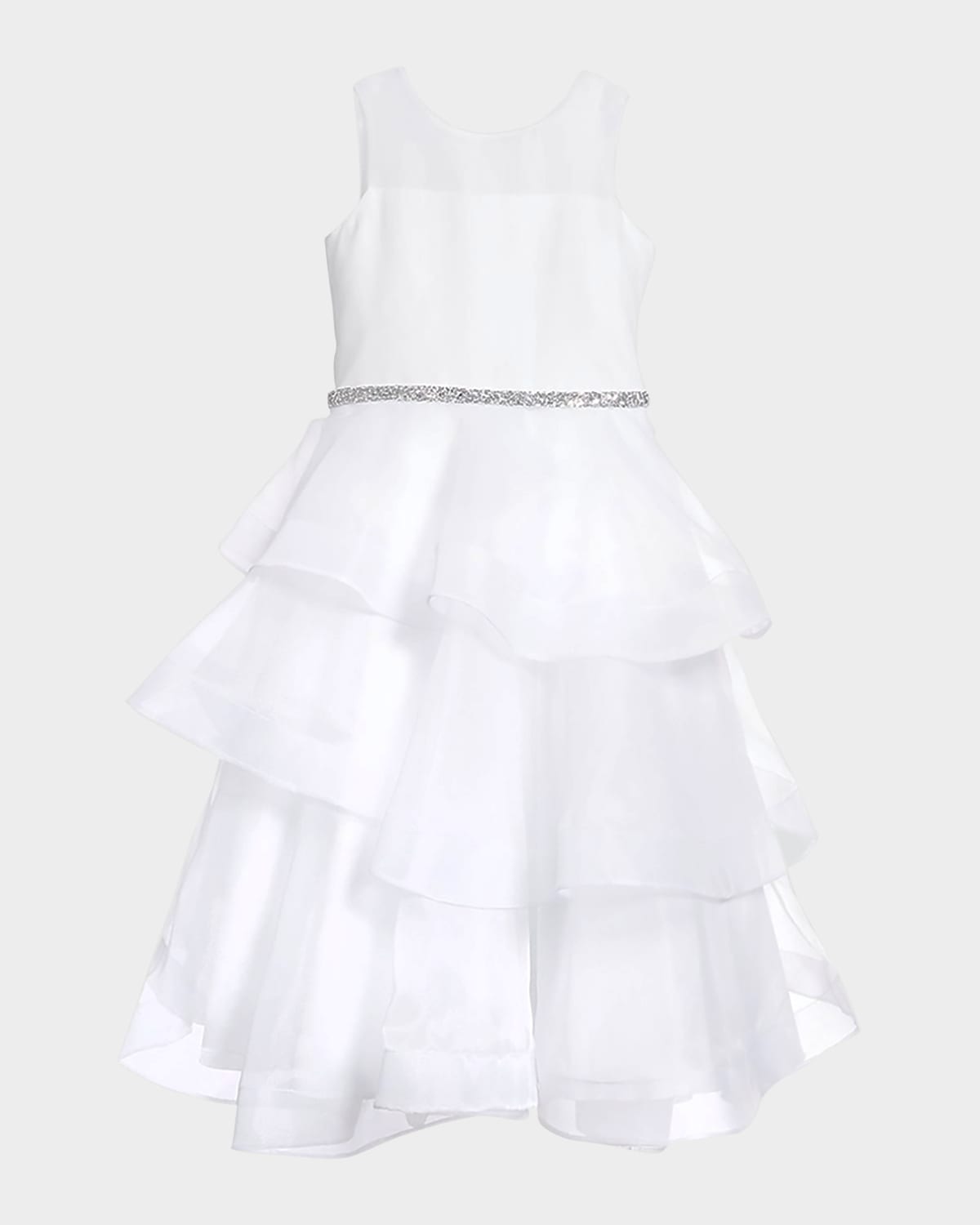 White Label by Zoe Girl's Ella Organza Tiered Dress, Size 4-16