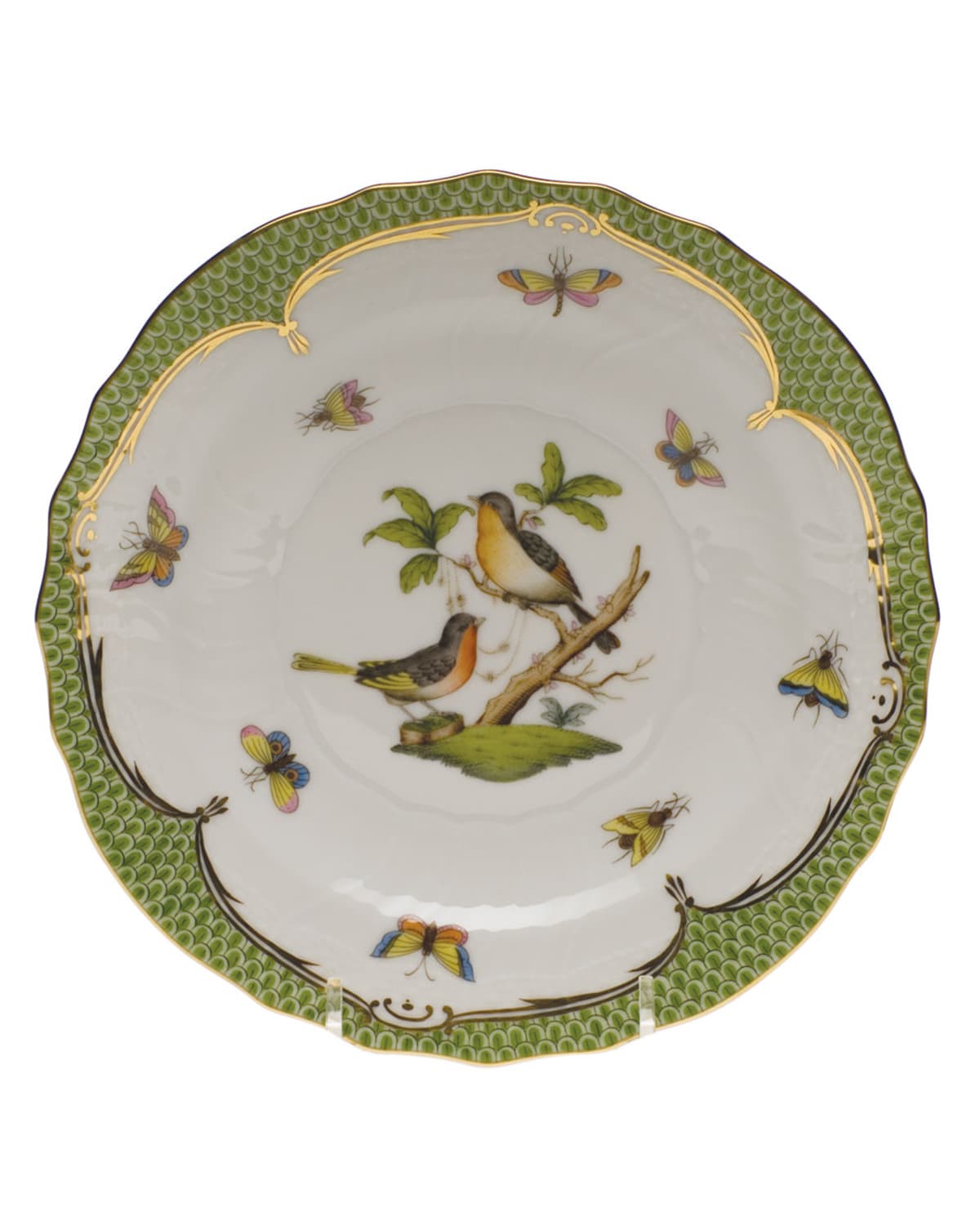 Herend Rothschild Bird Green Motif 08 Salad Plate