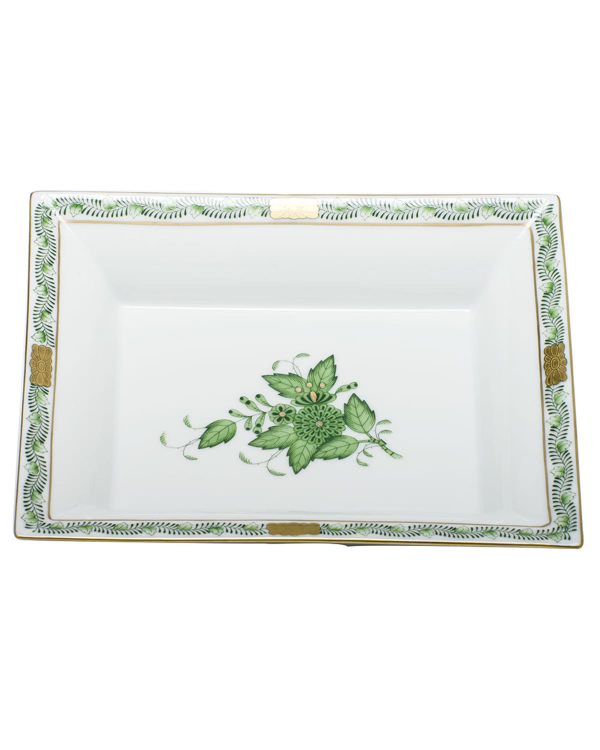 Herend Chinese Bouquet Green Jewelry Tray