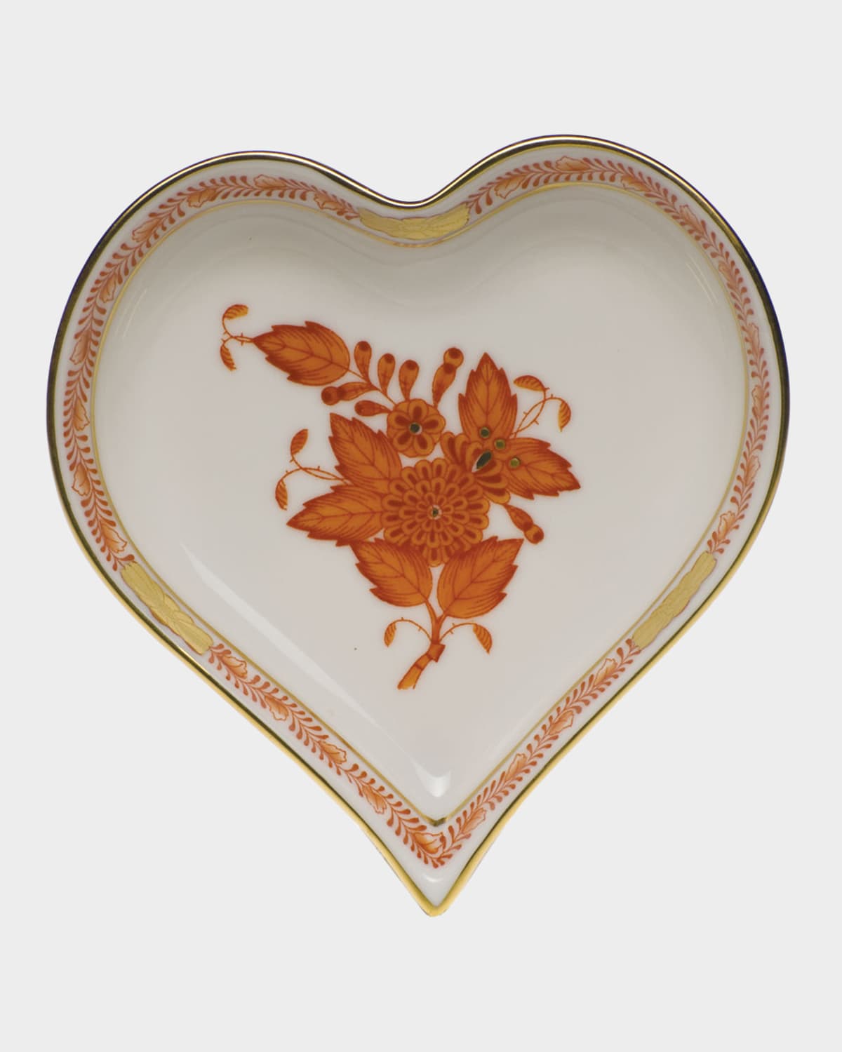 Herend Chinese Boutique Rust Small Heart Tray
