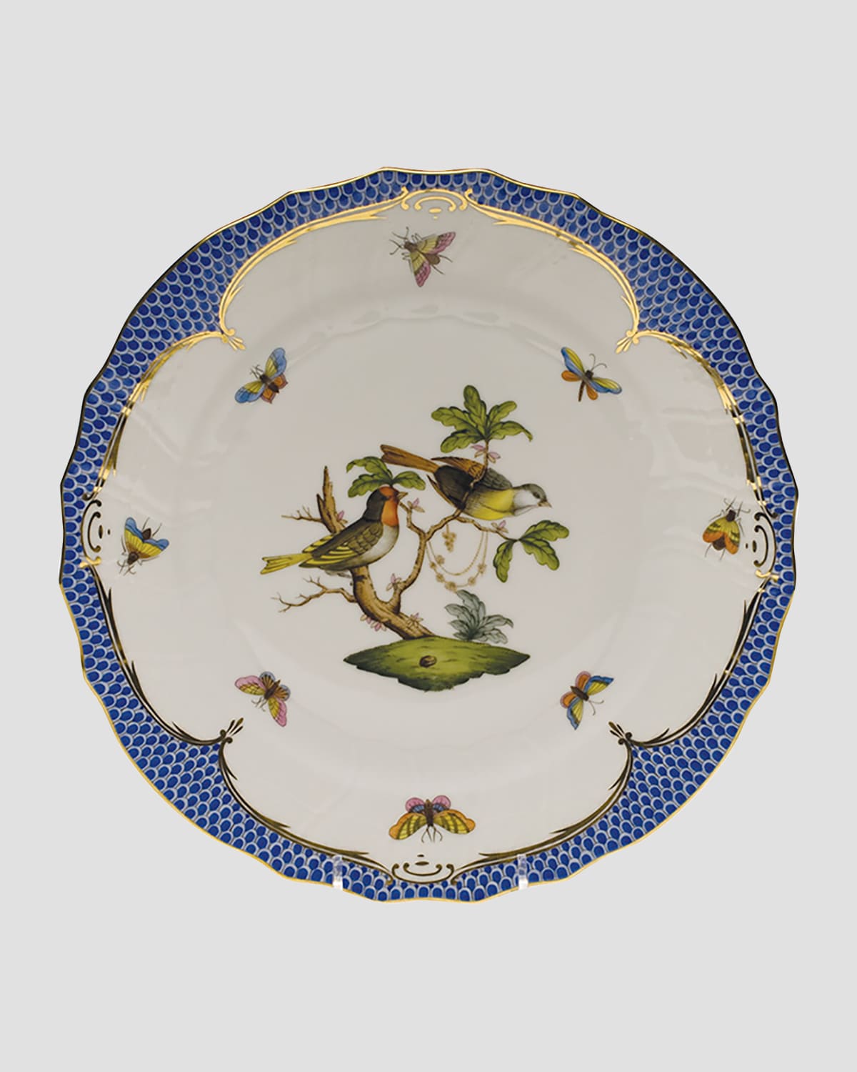Herend Rothschild Blue Motif 11 Dinner Plate