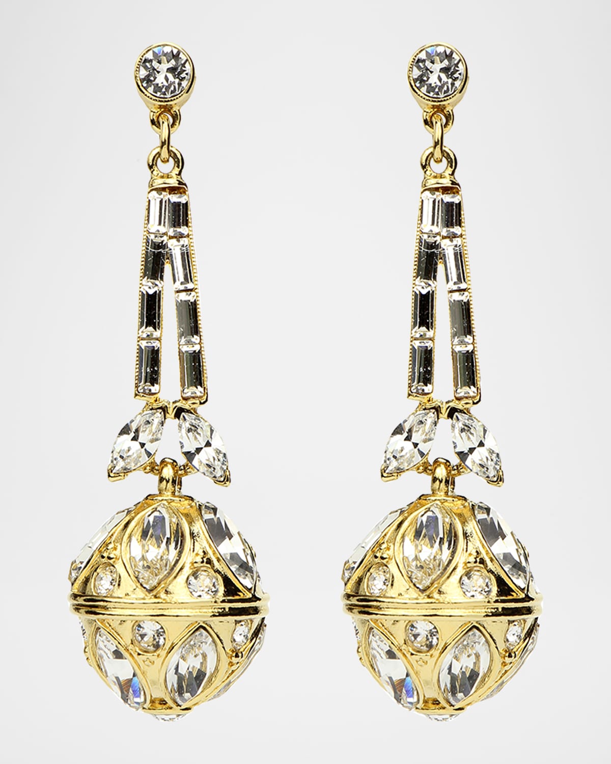 Ben-Amun Baguette Crystal Trapeze Earrings