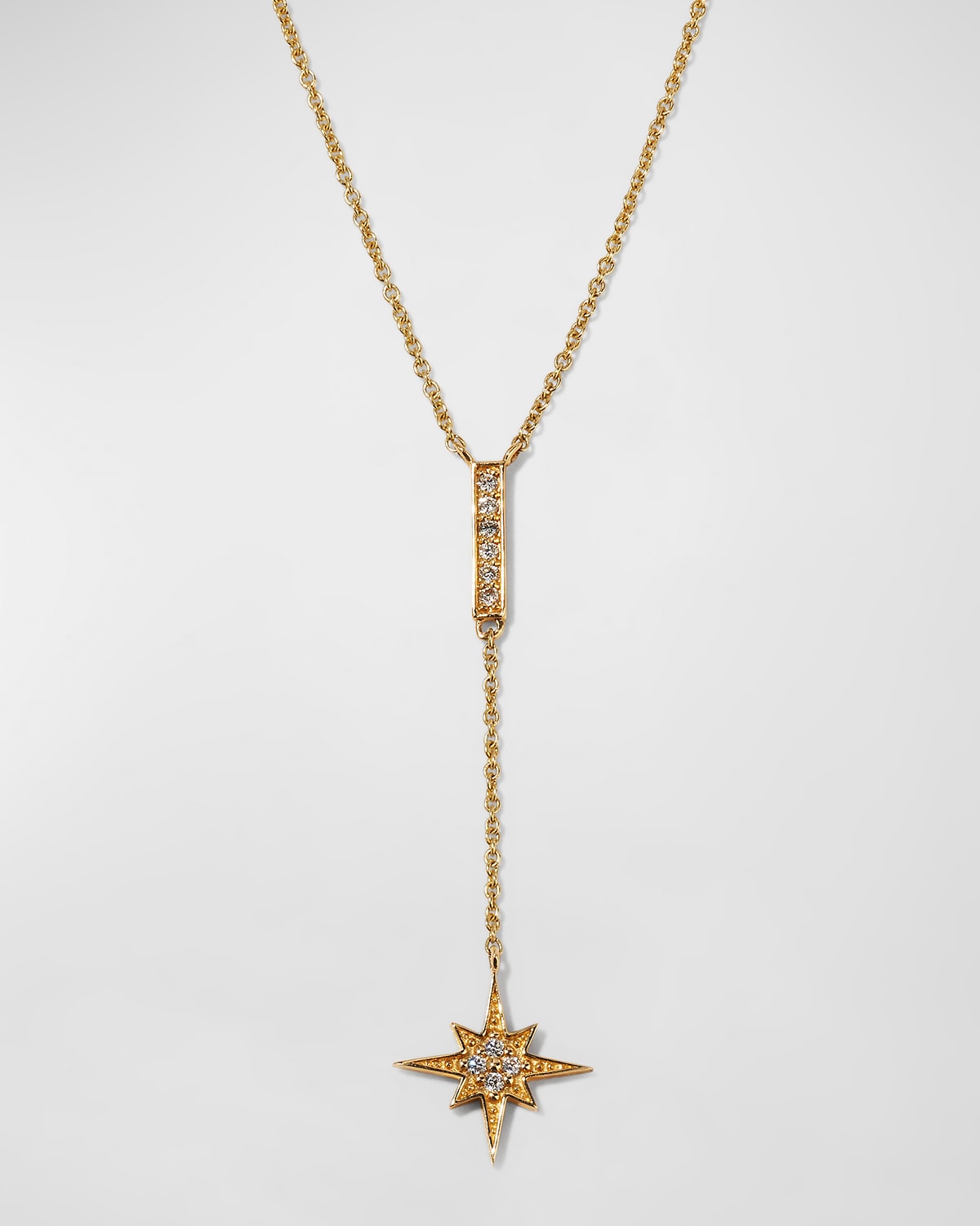 Mizuki 14k Gold Y Drop Necklace with Diamond & Pearl Neiman Marcus