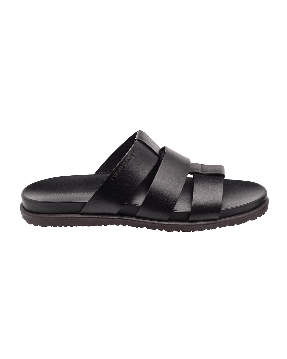 Bruno Magli Men's Empoli Three-Strap Leather Slide Sandals
