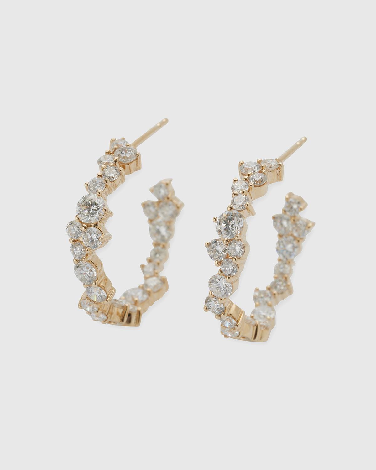 14k Gold 50-Diamond Hoop Earrings