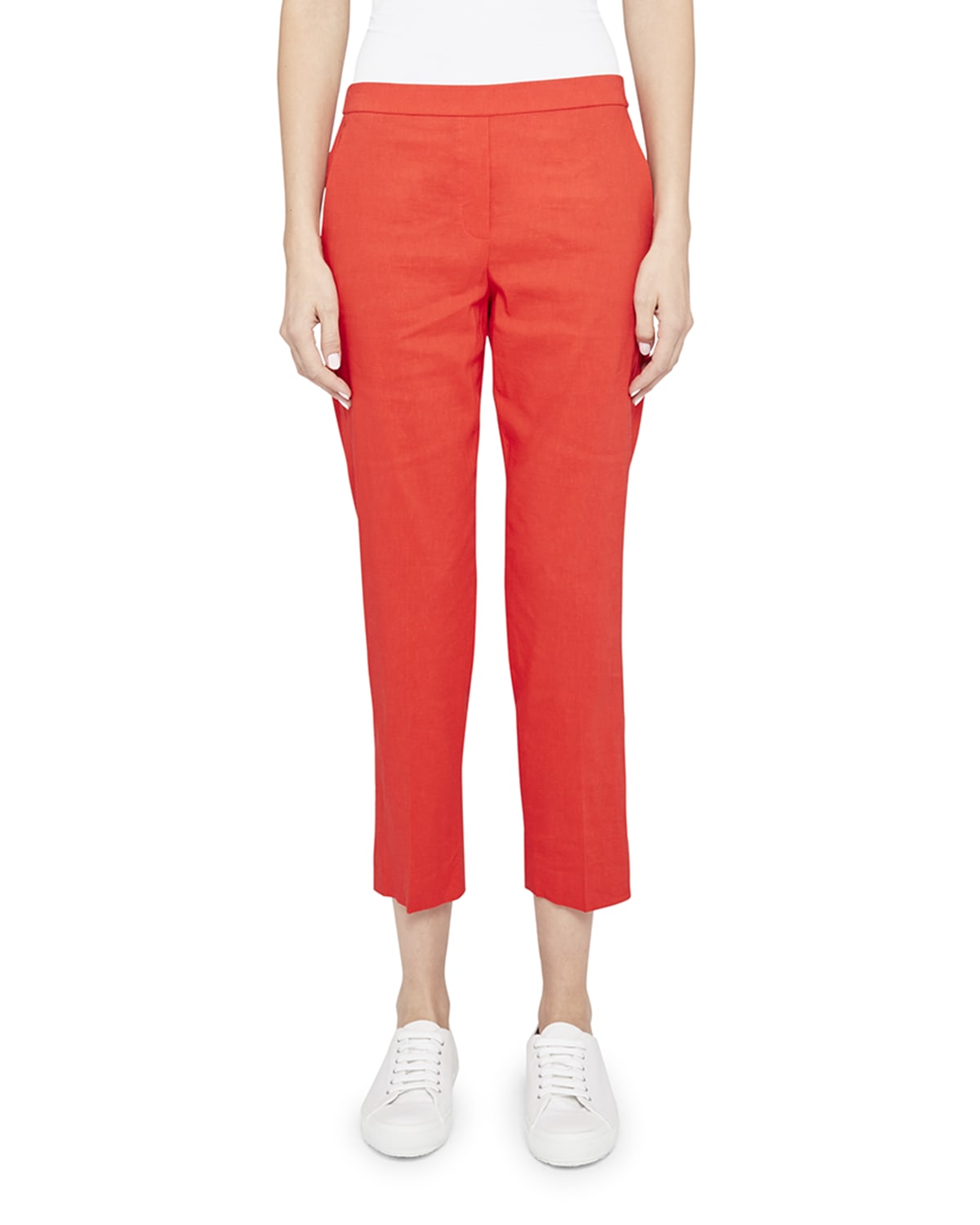 red ankle pants for ladies