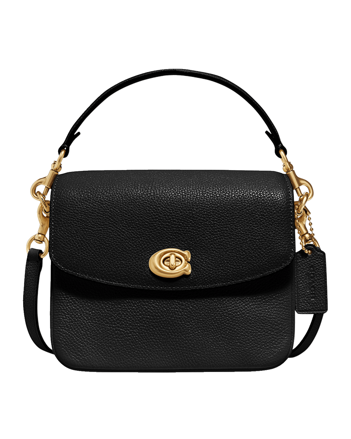 Coach Pebbled Leather Flap-Top Chain Crossbody Bag