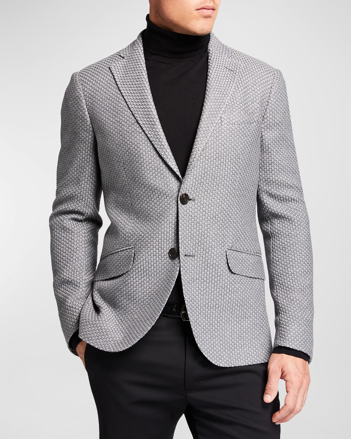 Etro Men's Basic Knit Blazer In Med Grey