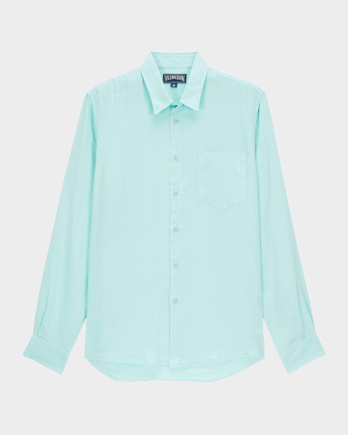 Vilebrequin Men's Caroubis Solid Linen Sport Shirt