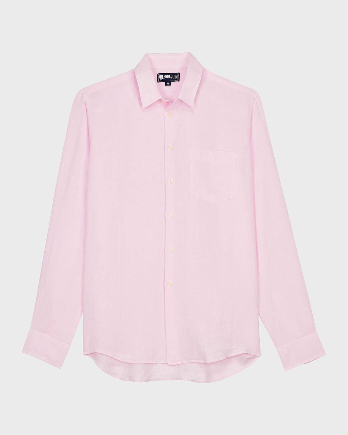 Vilebrequin Men's Caroubis Solid Linen Sport Shirt
