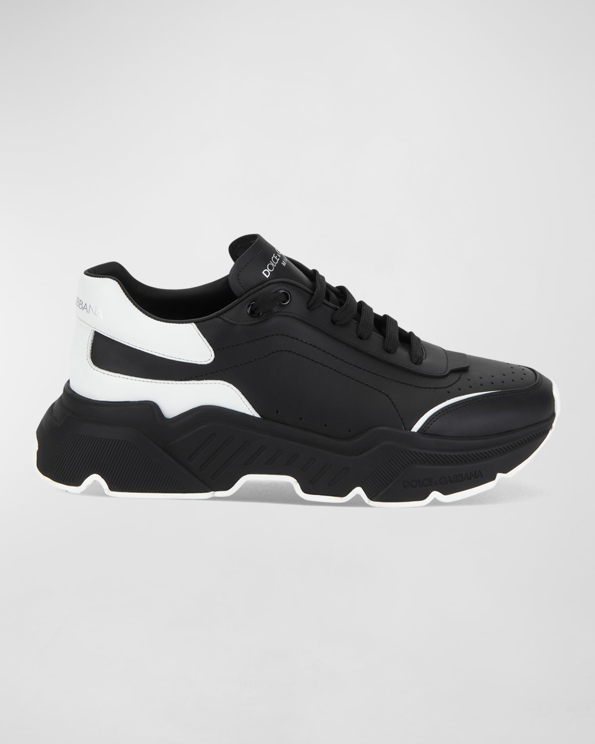 Dolce & Gabbana Daymaster Low-top Sneakers In Nappa Leather In Black/white