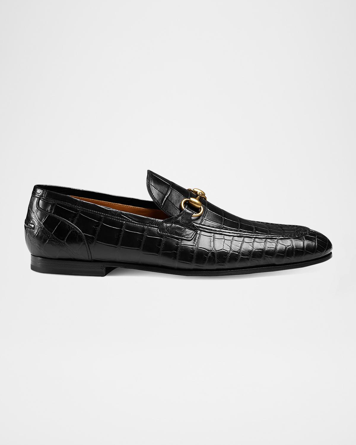 Gucci Men's Jordaan Crocodile Loafers