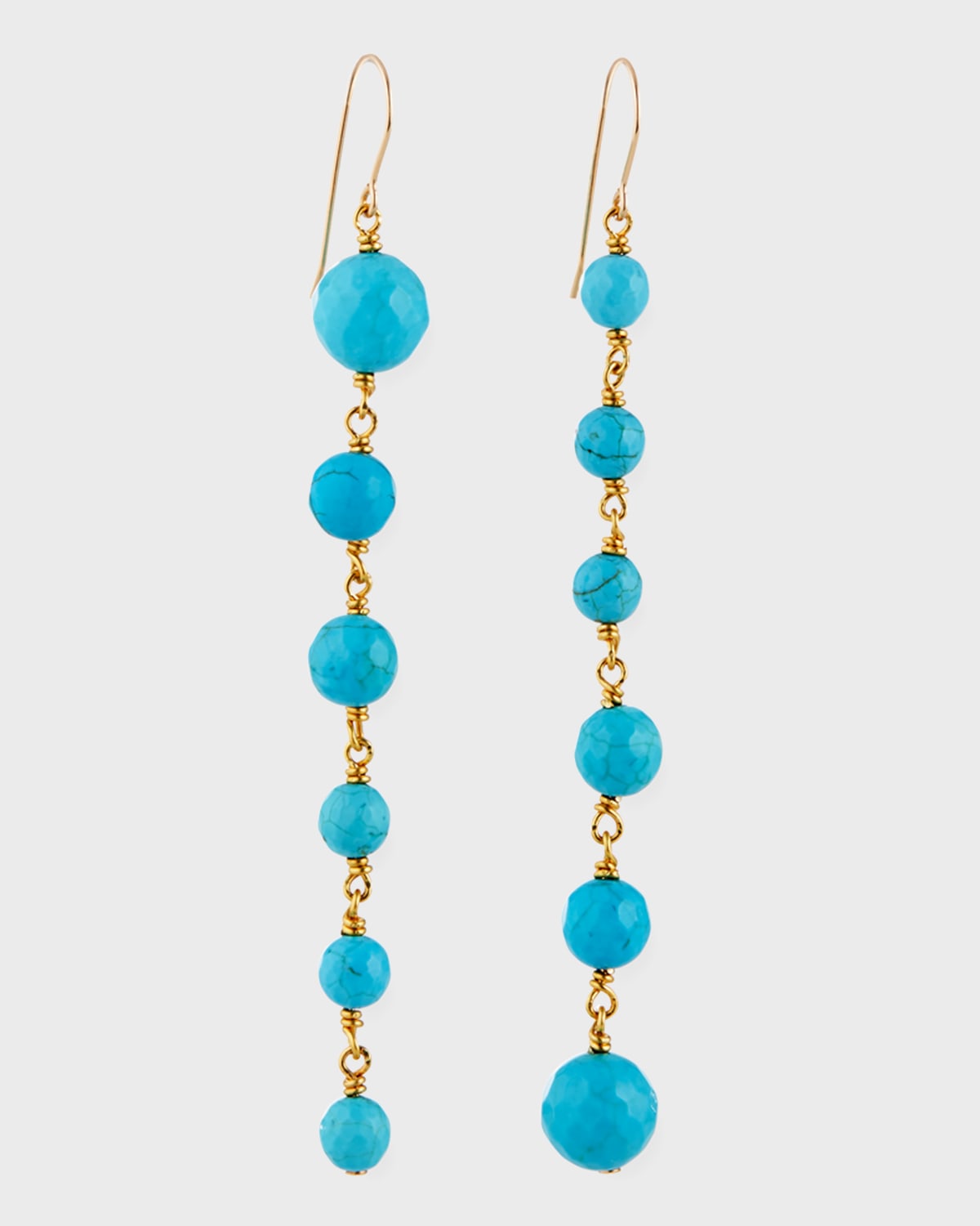 Turquoise Pendent Earrings Shell Bead Drop Earrings