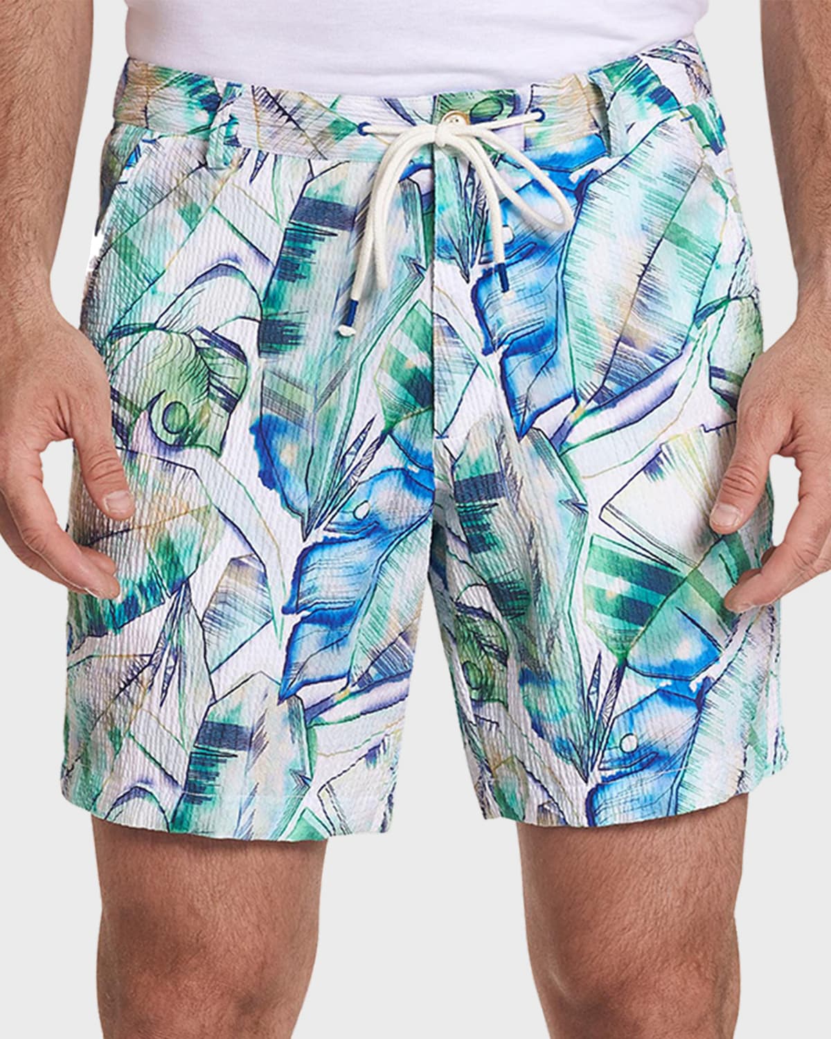 Scotch & Soda Herren Mid-Length Two-Color Print Swim with Sideseam Tape Shorts