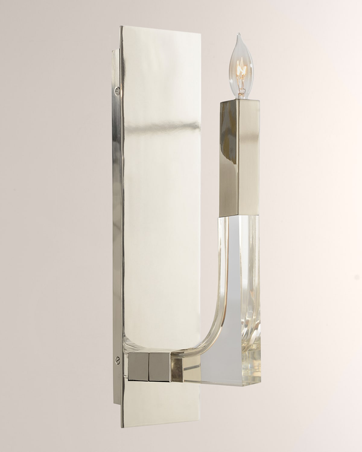John-Richard Collection Acrylic and Nickel 1-Light Wall Sconce