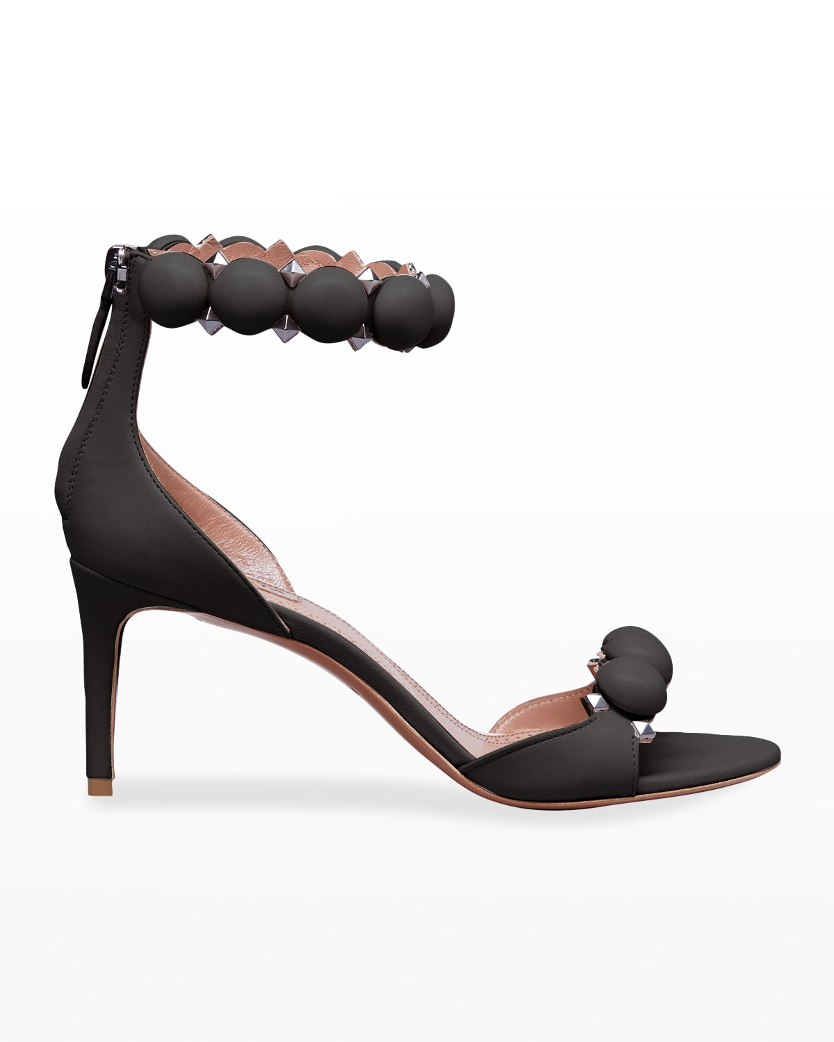 Ladies Spot On Heeled Ankle Strap Sandal with 'Stitched Vamp' 