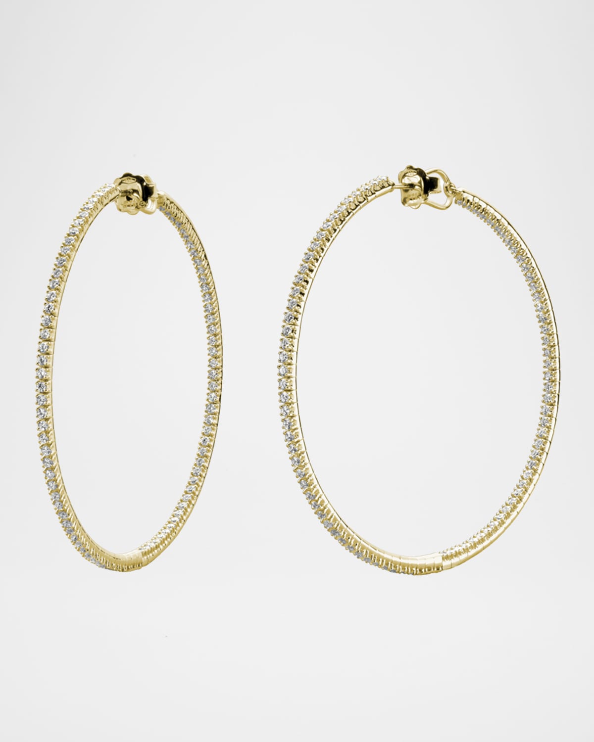 Mattia Cielo Rugiada 18K Diamond Hoop Earrings, 3.35tcw