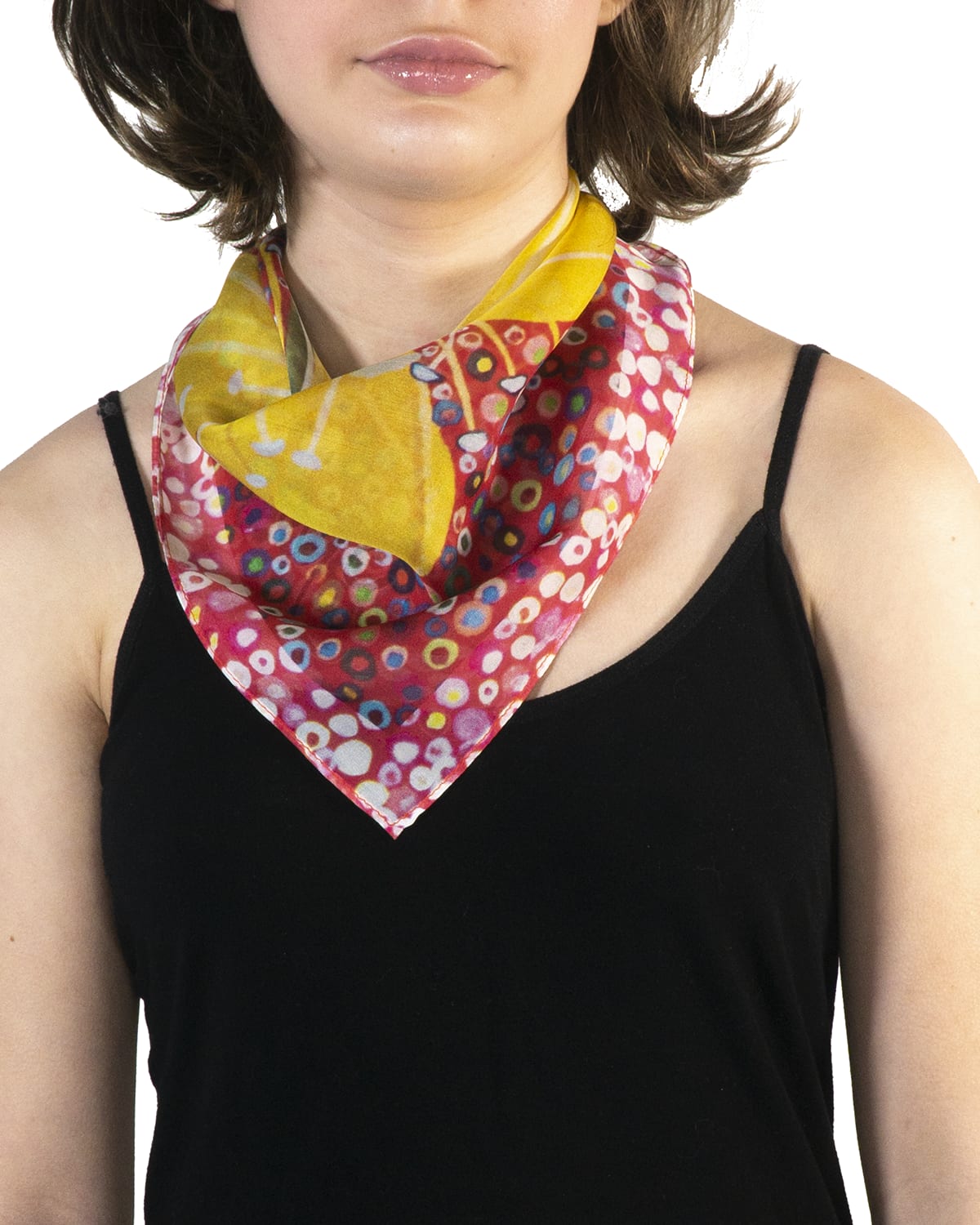 Woman's Fashion Fall Scarf-Abstract Floral Print White italian Modal Scarf 