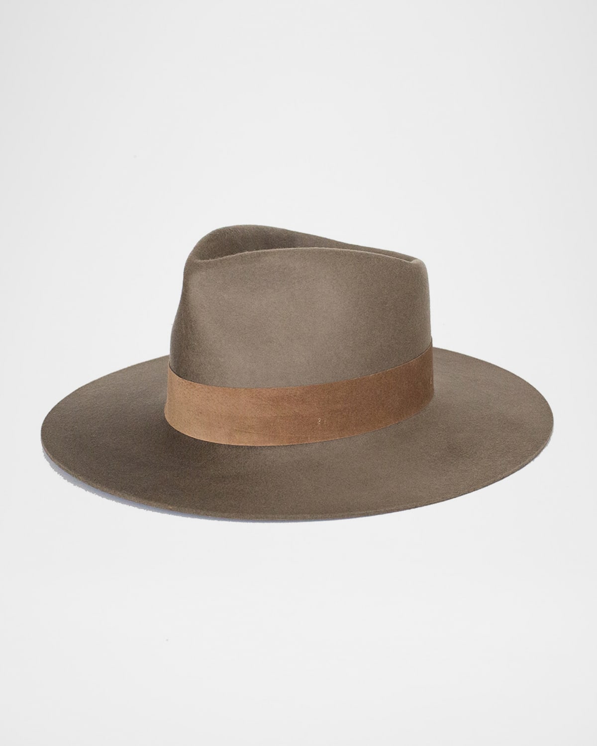 Janessa Leone Alara Wool Fedora Hat w/ Pig Suede Band