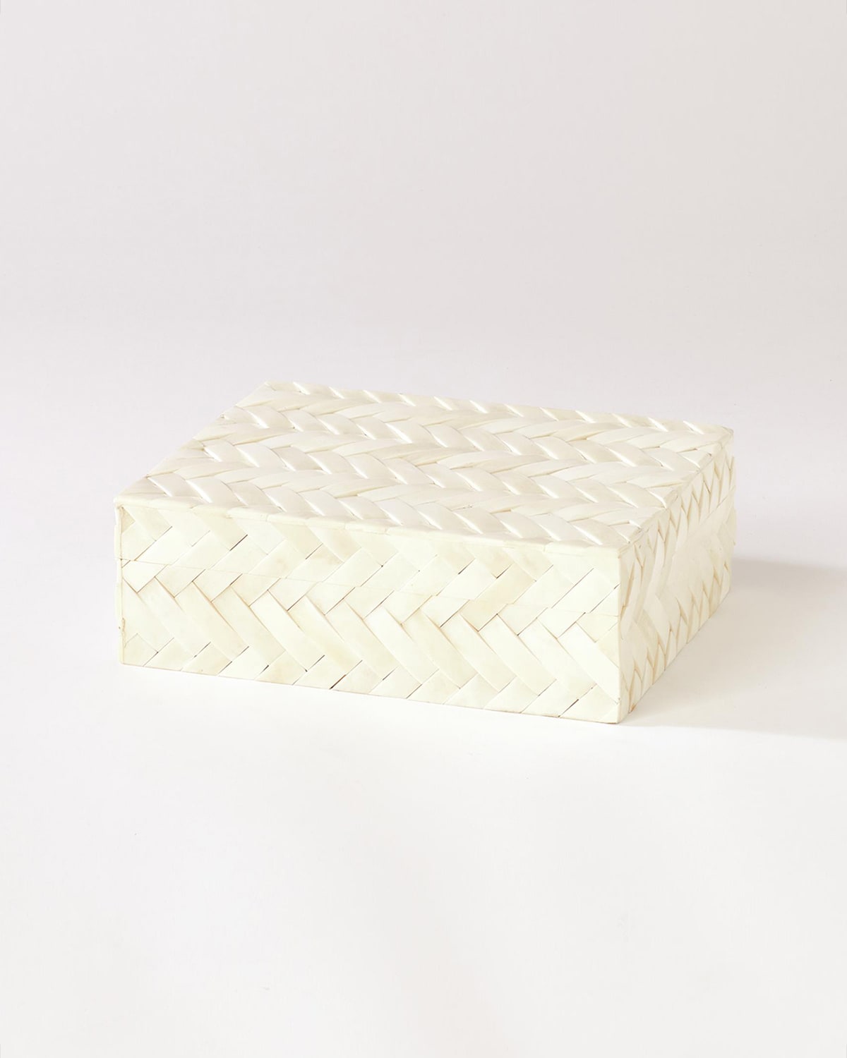 William D Scott White Bone Braided Box - Small