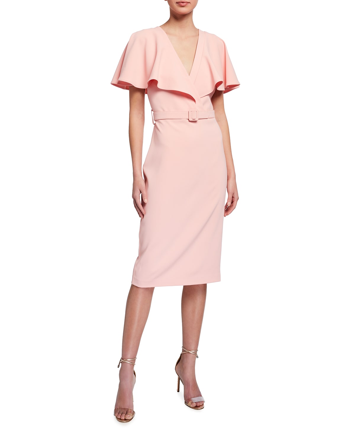 badgley mischka pleated gown