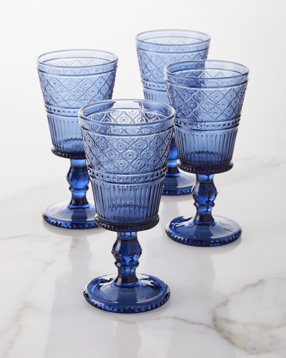 Godinger Blue Claro Goblets, Set of 4