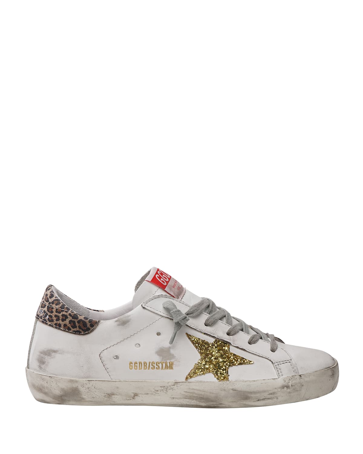 Golden Goose Superstar Leather Glitter Star Sneakers