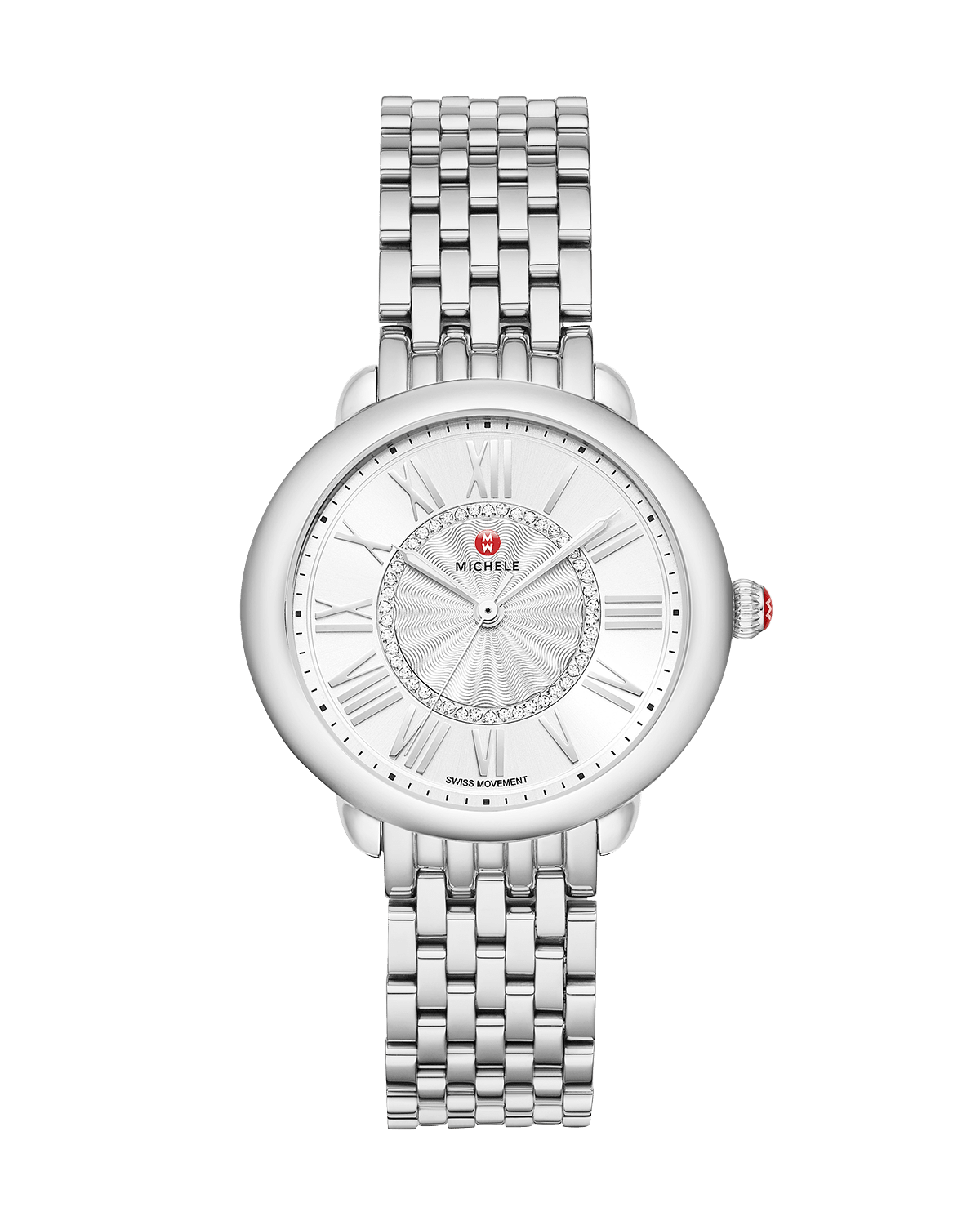 MICHELE Serein Mid Diamond Dial Watch in Silver