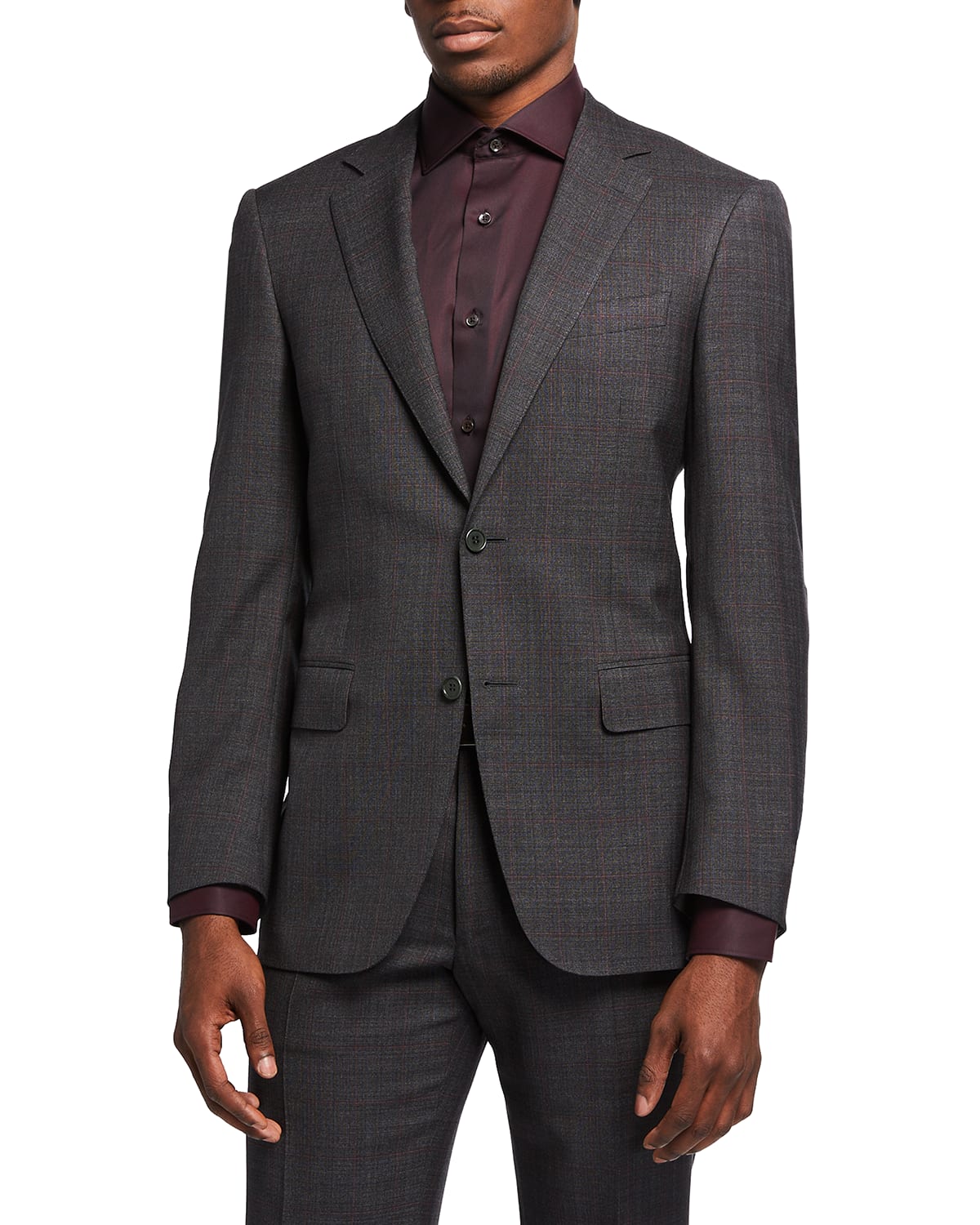 BOSS Men's Huge Genius Check Slim-Fit Two-Piece Wool Suit | Neiman Marcus