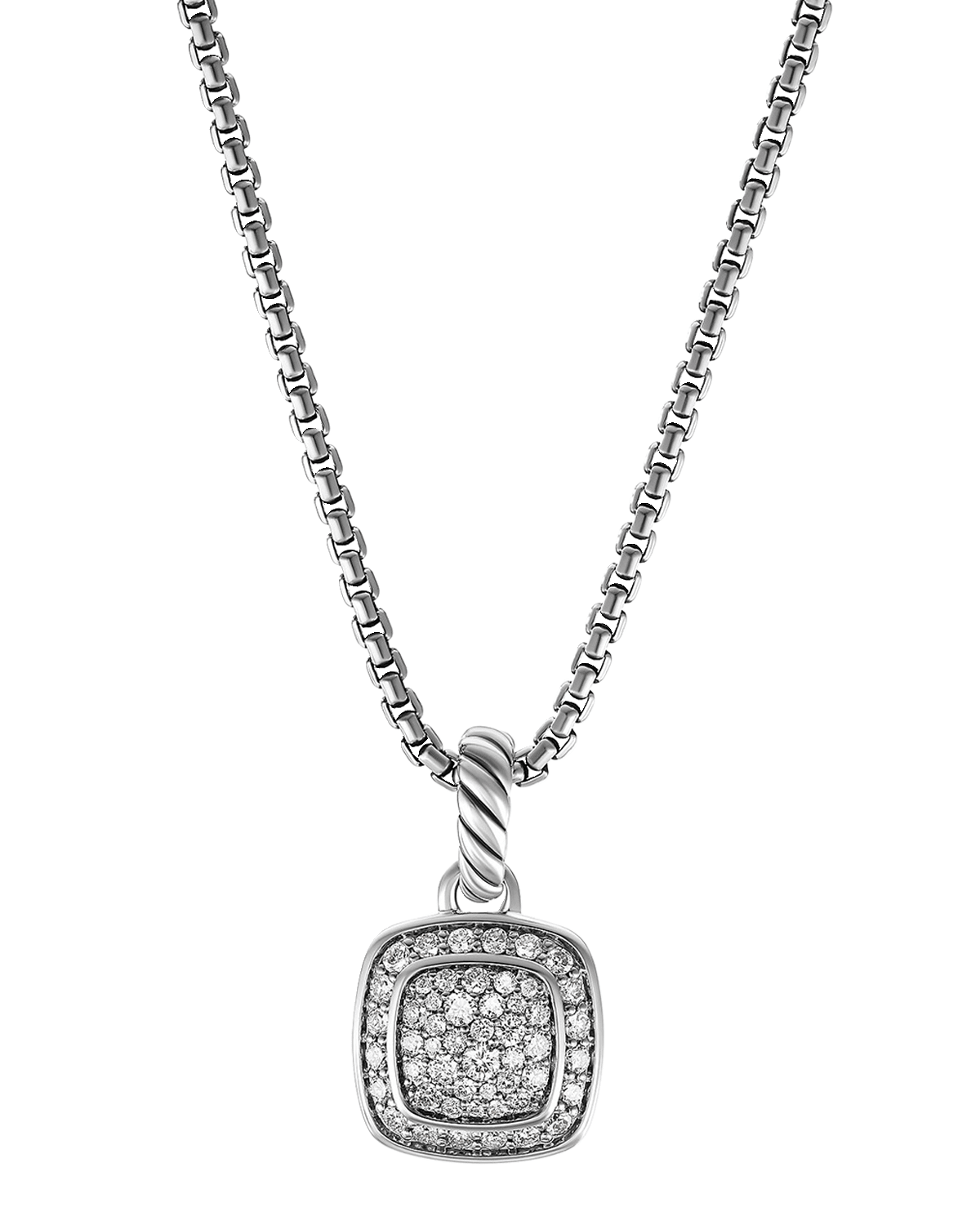 David Yurman Petite Albion Pendant Necklace in Diamonds and Sterling Silver