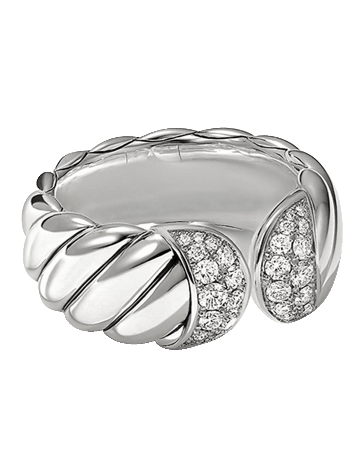 David Yurman Sculpted Cable Ring with Pave Diamonds